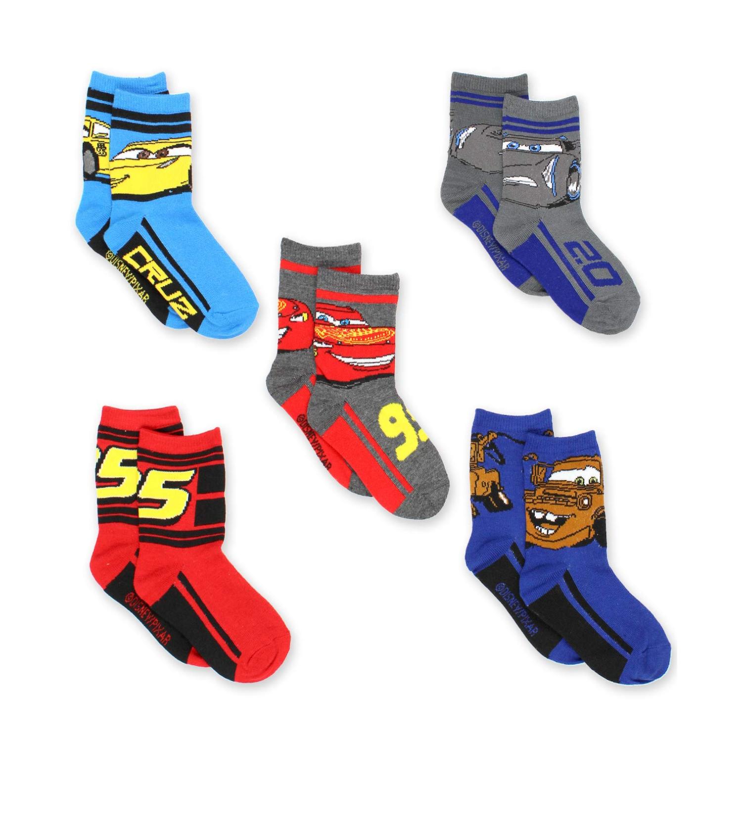 Disney Cars Boys Toddler Multi Pack Socks Set - Small Grey/Multi Crew - Buy Online on GoSupps.com