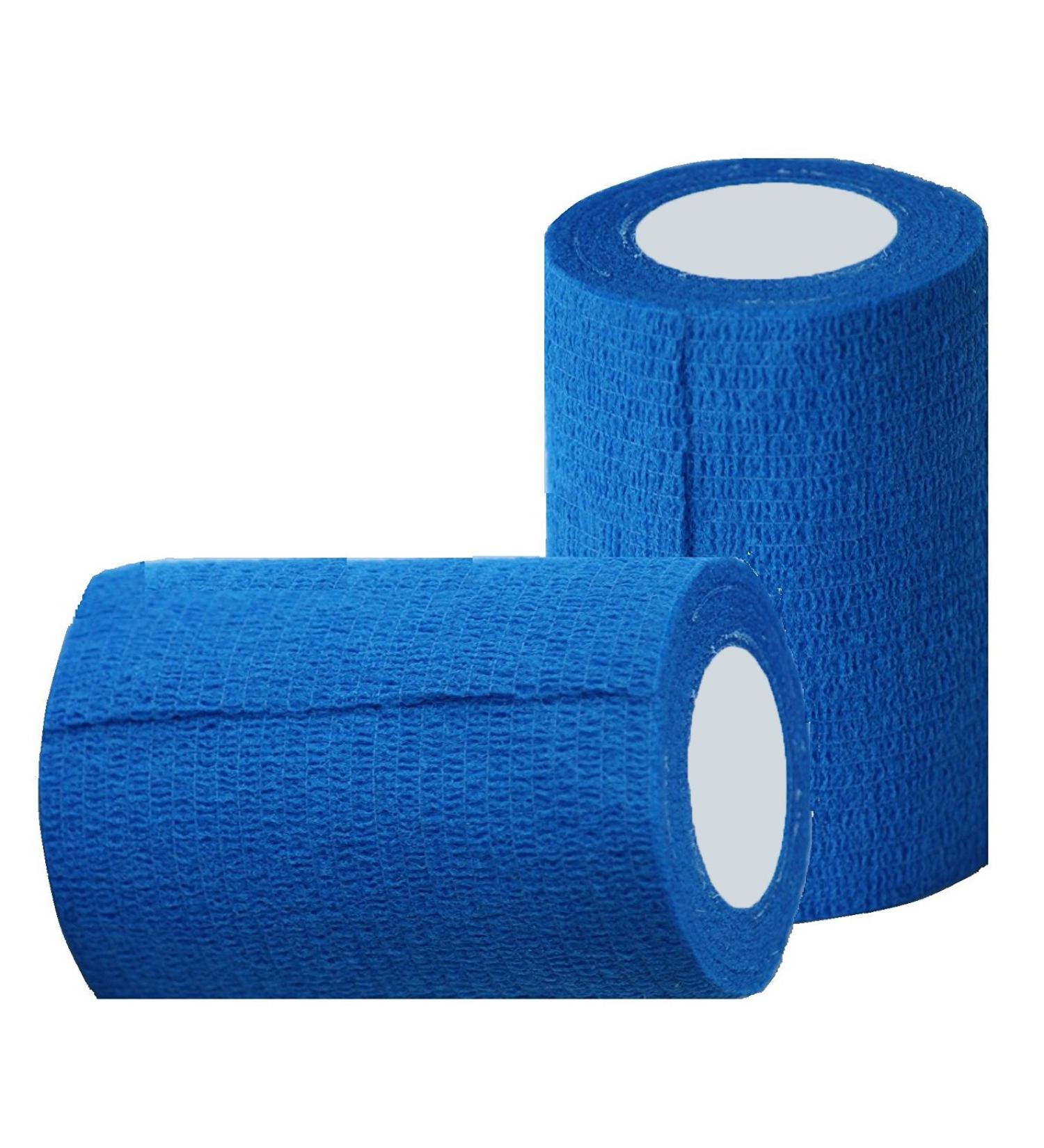 Cohesive Bandage - 12 Rolls 10cm x 4.5m | Self-Adherent First Aid & Sports Wrap | Cobox Pet Vet Wrap - Himmelblau - Buy Online on GoSupps.com