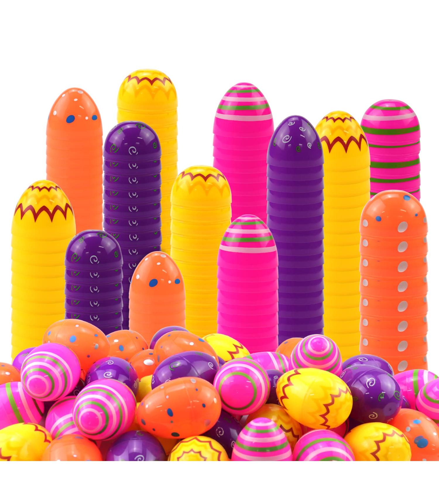 Fudragtn 36Pcs Printed Plastic Easter Eggs - Large 3.48 Inch Bulk Colorful Eggs for Easter Theme Party, Favors, Egg Hunt & Basket Stuffers - Buy Online on GoSupps.com