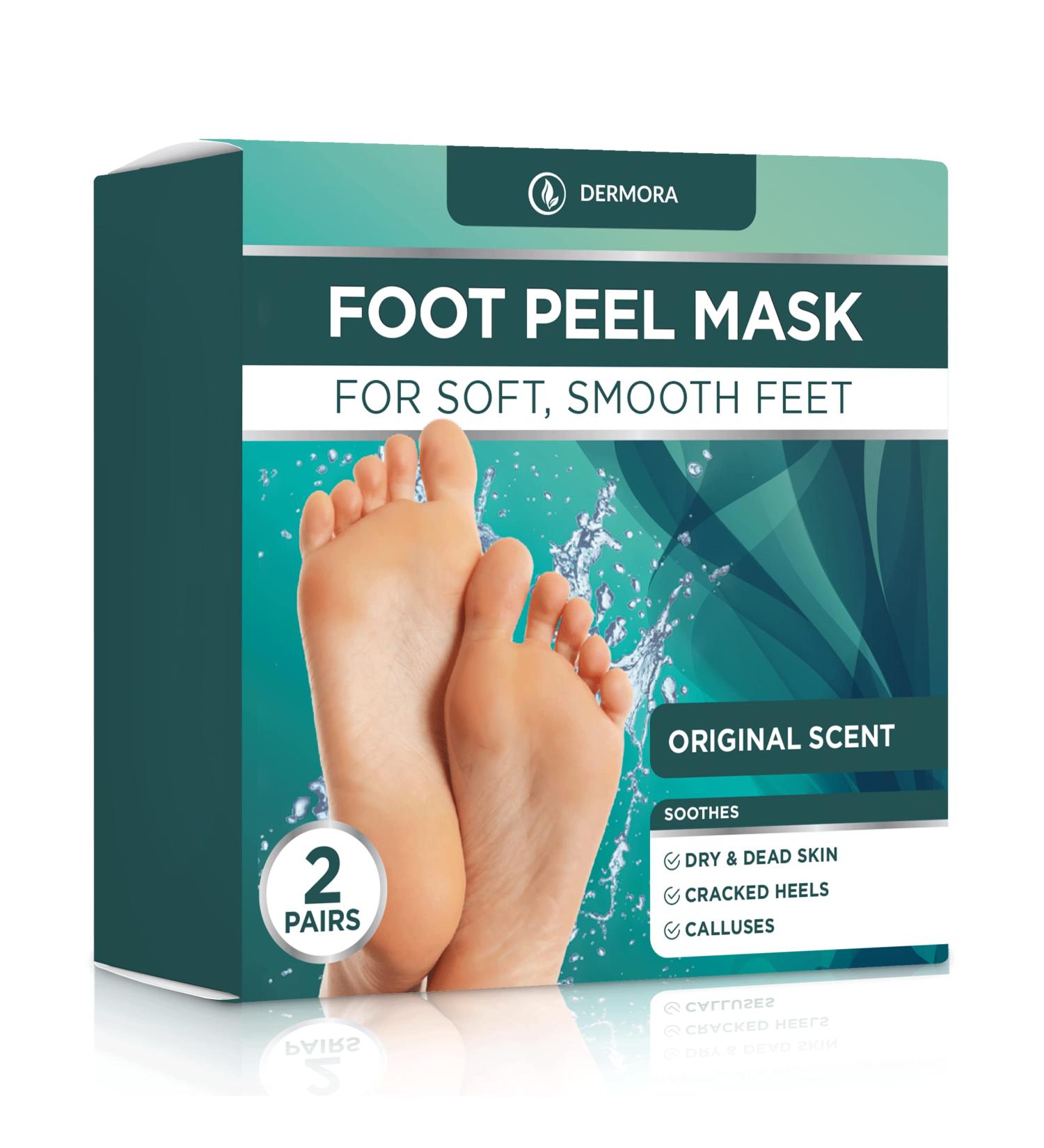 Dermora Foot Peel Mask - Exfoliating Treatment for Dry, Cracked Feet - 2 Pack - Buy Online on GoSupps.com