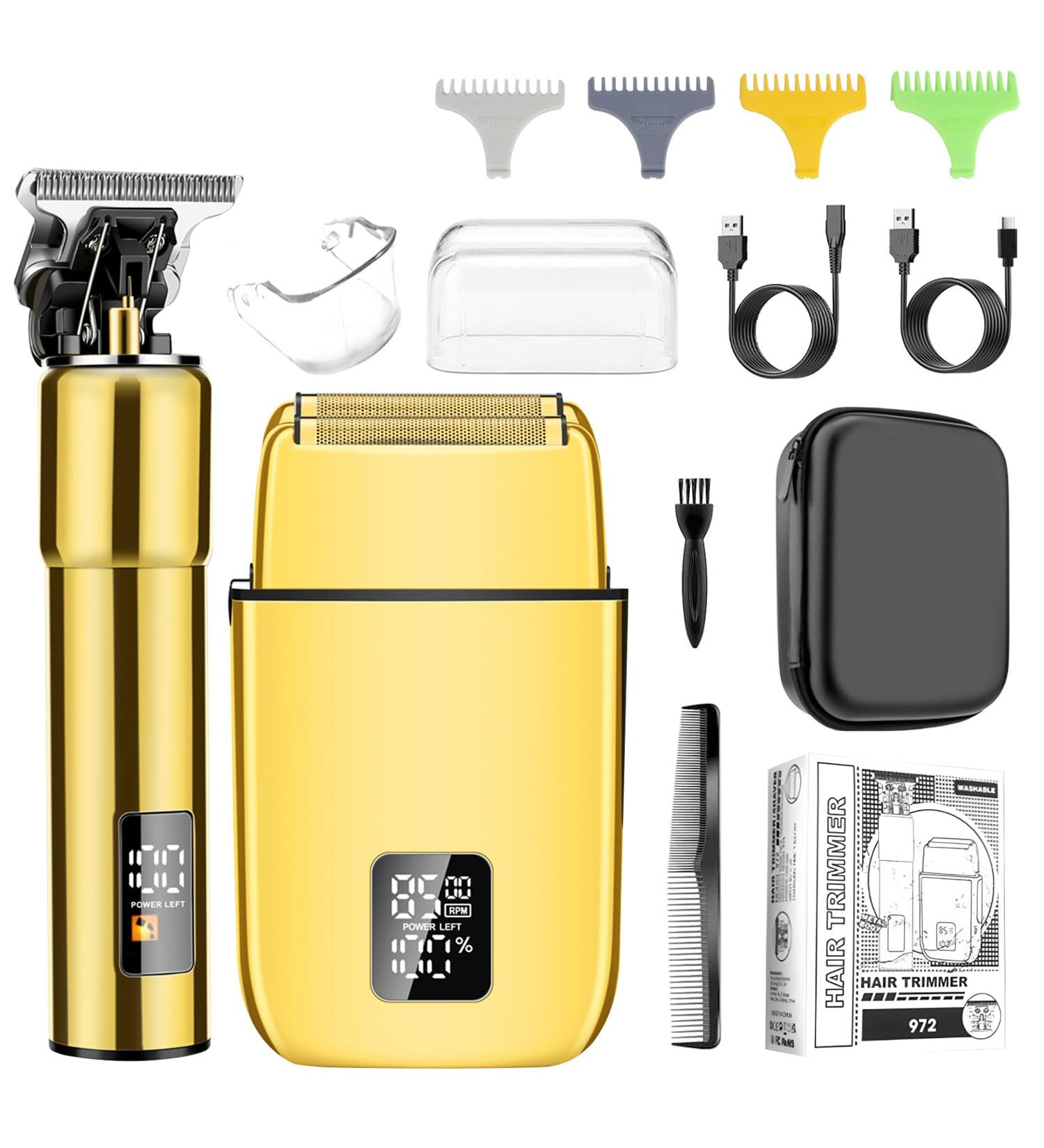 Kuxssul Foil shaver for men electric shaver Tblade trimmer beard trimmer beard trimmer hair clipper grooming kits Gold - Buy Online on GoSupps.com
