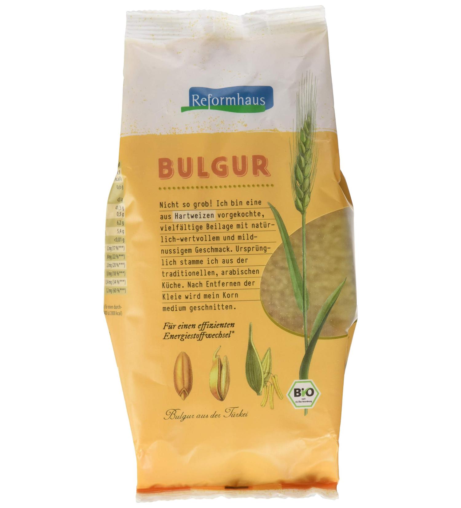 Reformhaus Bio Bulgur aus Hartweizen 500g - Hochwertiger gesunder Proteinlieferant f r internationale K ufer - Buy Online on GoSupps.com