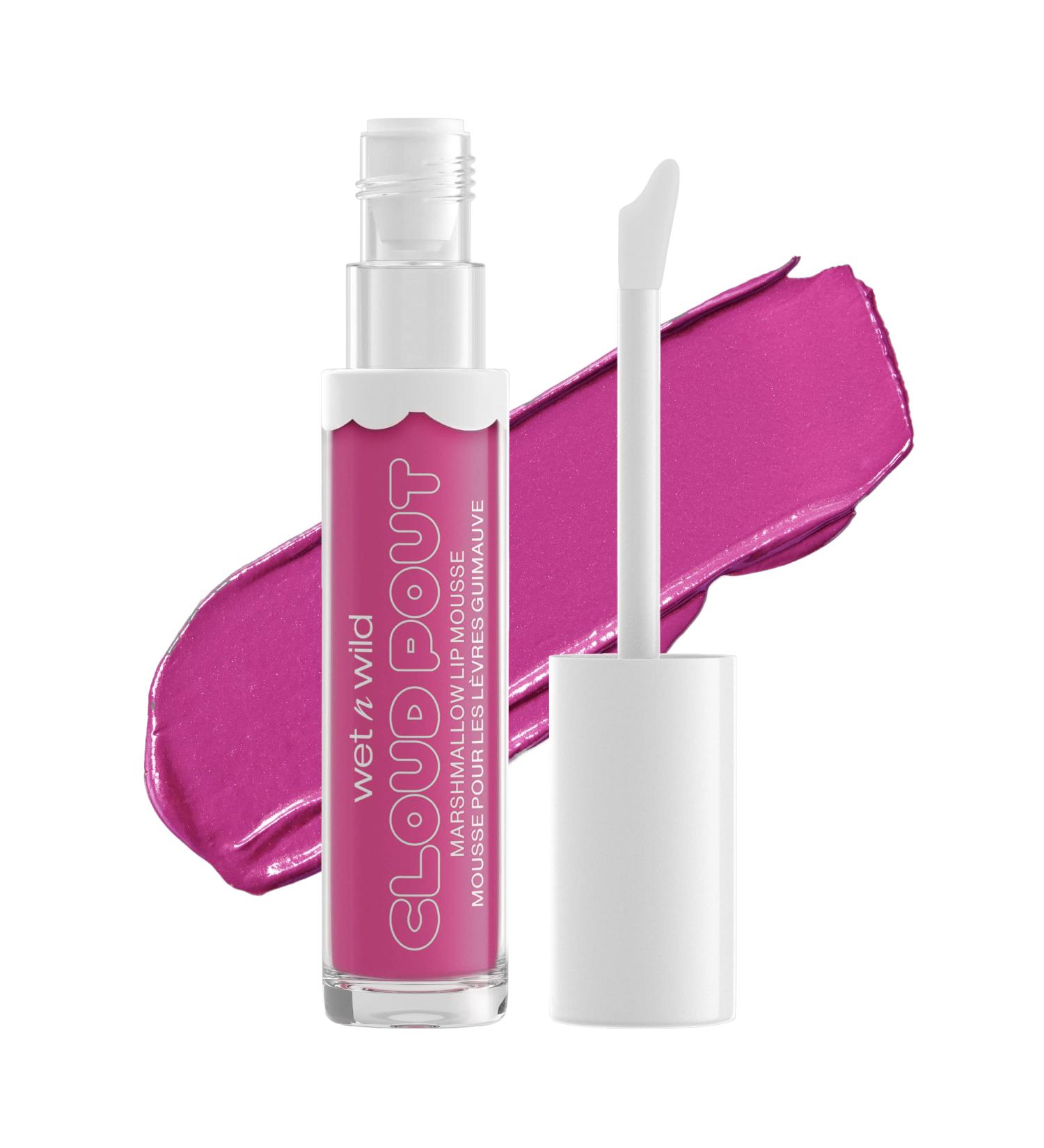 wet n wild Liquid Lipstick Cloud Pout Marshmallow Hot Pink Candy Wasted - Matte Lip Cream Mousse with Argan Oil and Vitamin E 0.1oz - Buy Online on GoSupps.com