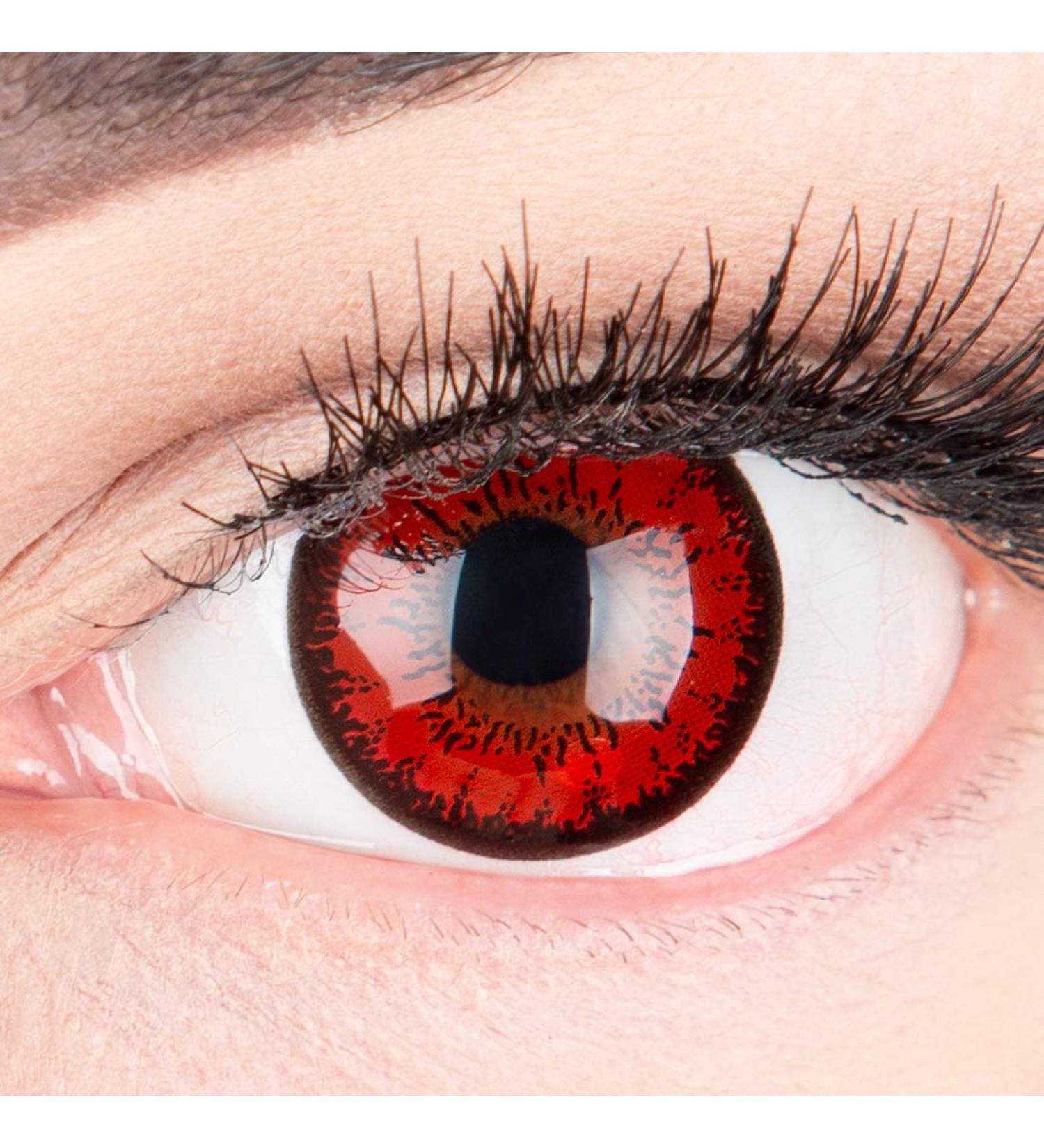Buy Red Crazy Fun Contact Lenses 'Red Flower' - No Prescription Free Lens Container | Top Quality for Carnival & Halloween 2023 - Buy Online on GoSupps.com
