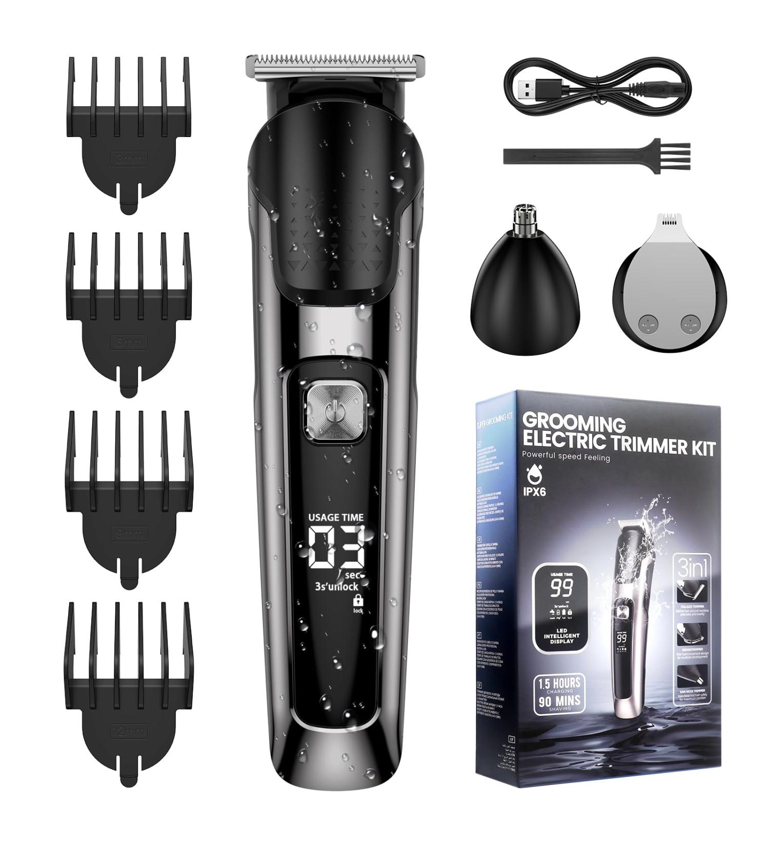 Gnohgnoh Electric Hair Cutter & Beard Trimmer Set for Men - Waterproof Precision Trimmer & Nose Hair Remover - Best Quality Grooming Tools - Buy Online on GoSupps.com