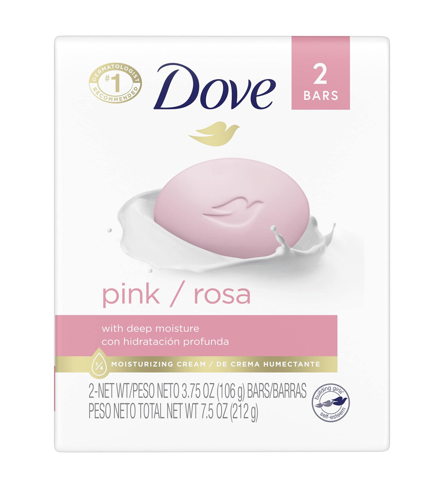 Dove Beauty Bar Pink Moisturizing Cleanser 3.75 oz 2-Pack Gentle Skin Care - Buy Online on GoSupps.com