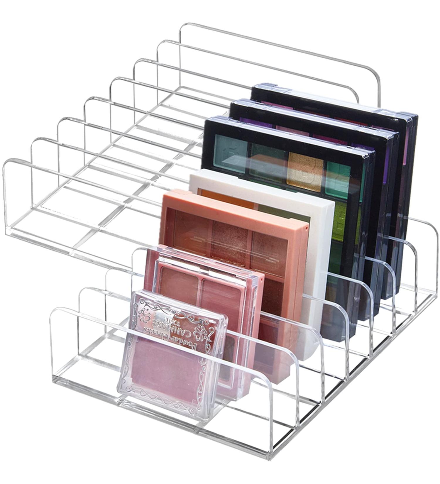 TUZAZO 2 Pack Acrylic Eyeshadow Palette Makeup Organizer - 7-Section Holder for Cosmetics & Sunglasses - Buy Online on GoSupps.com