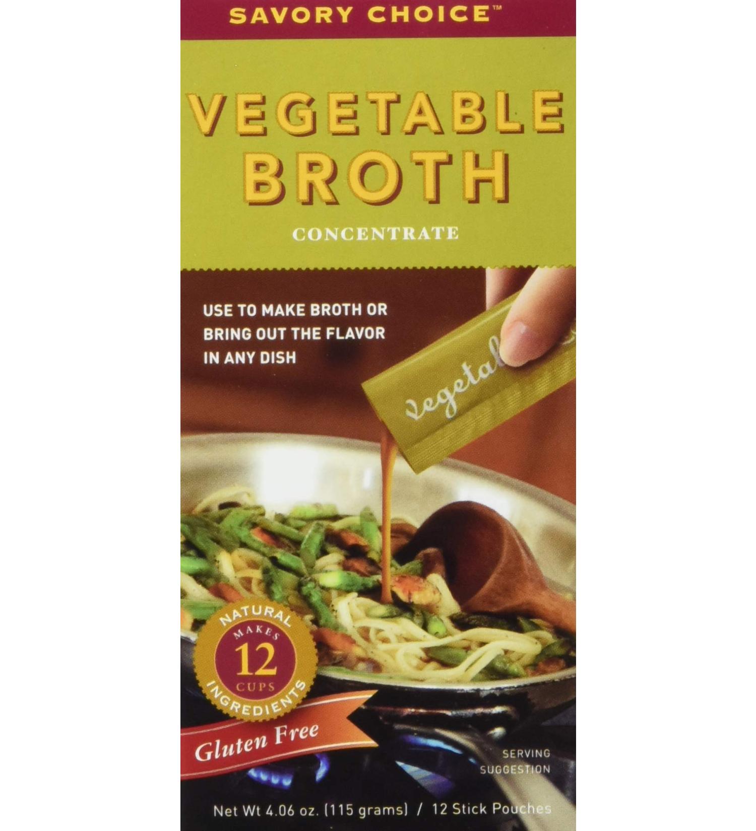 Savory Choice Reduced Sodium Vegetable Broth Concentrate - 4.06 oz Boxes (Pack of 4) - Buy Online on GoSupps.com