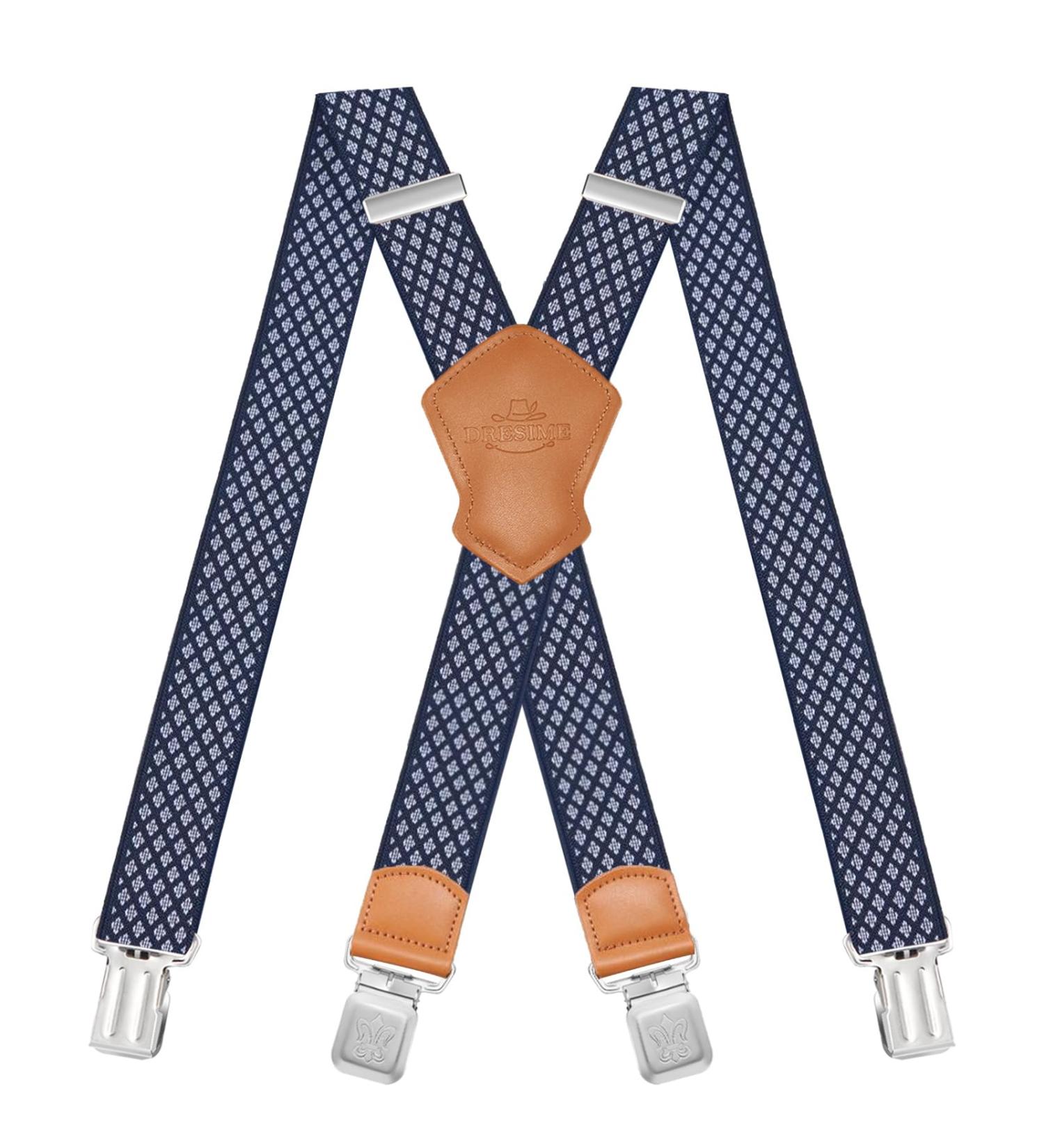 Dresime H str ger for Men & Women | 4 Clip X-Shaped Elastic Suspenders for Overalls Jeans Motorcycle Pants & More - Buy Online on GoSupps.com