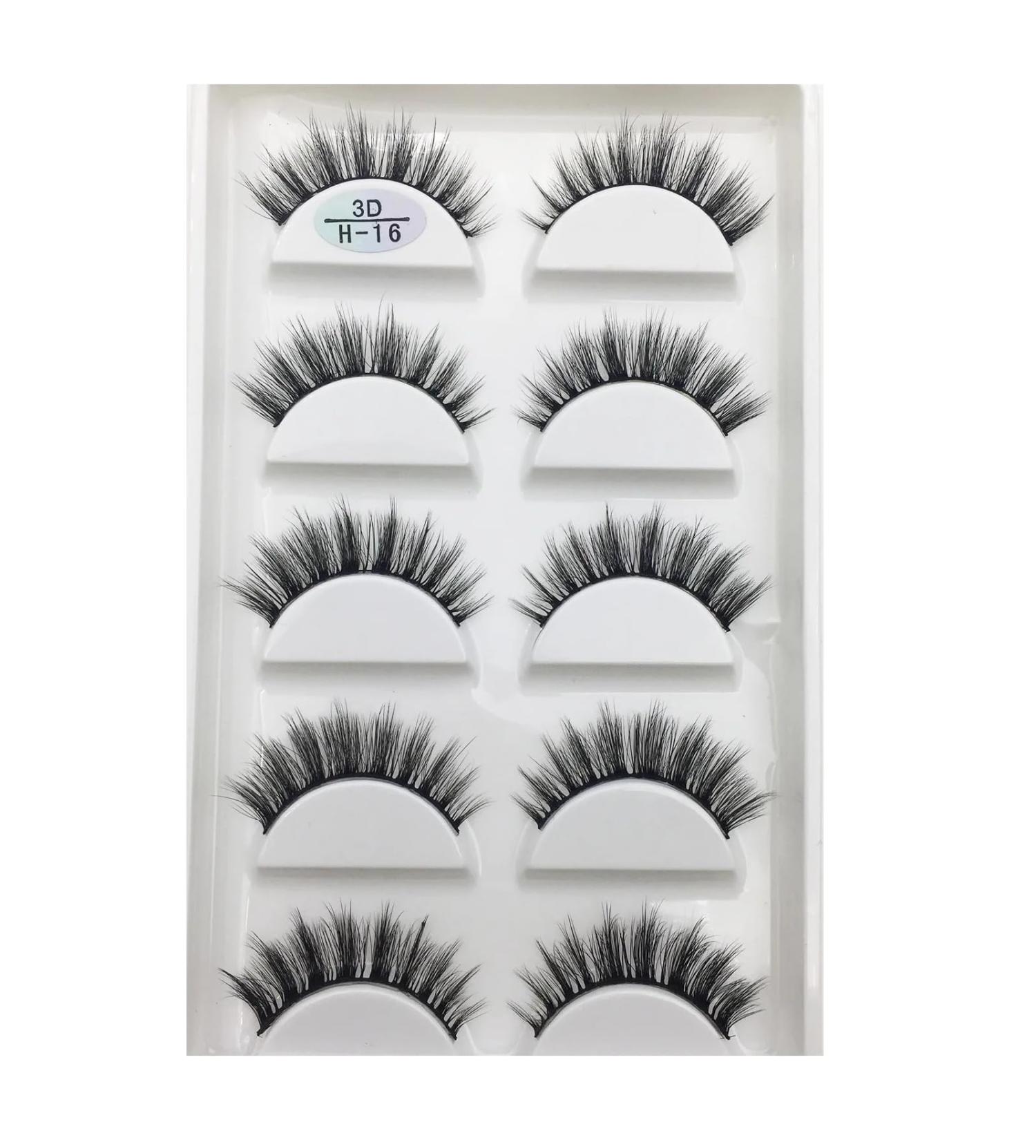 UAMOU 16 Style 10/50 Boxes 3D Mink Lashes Natural Cross False Eyelashes Long Messy Makeup Eye Lashes Faux Cils Maquillaje Cheerfully (Color : 5Pairs H 16 Size : 50 Boxes 250Pairs) - Buy Online on GoSupps.com