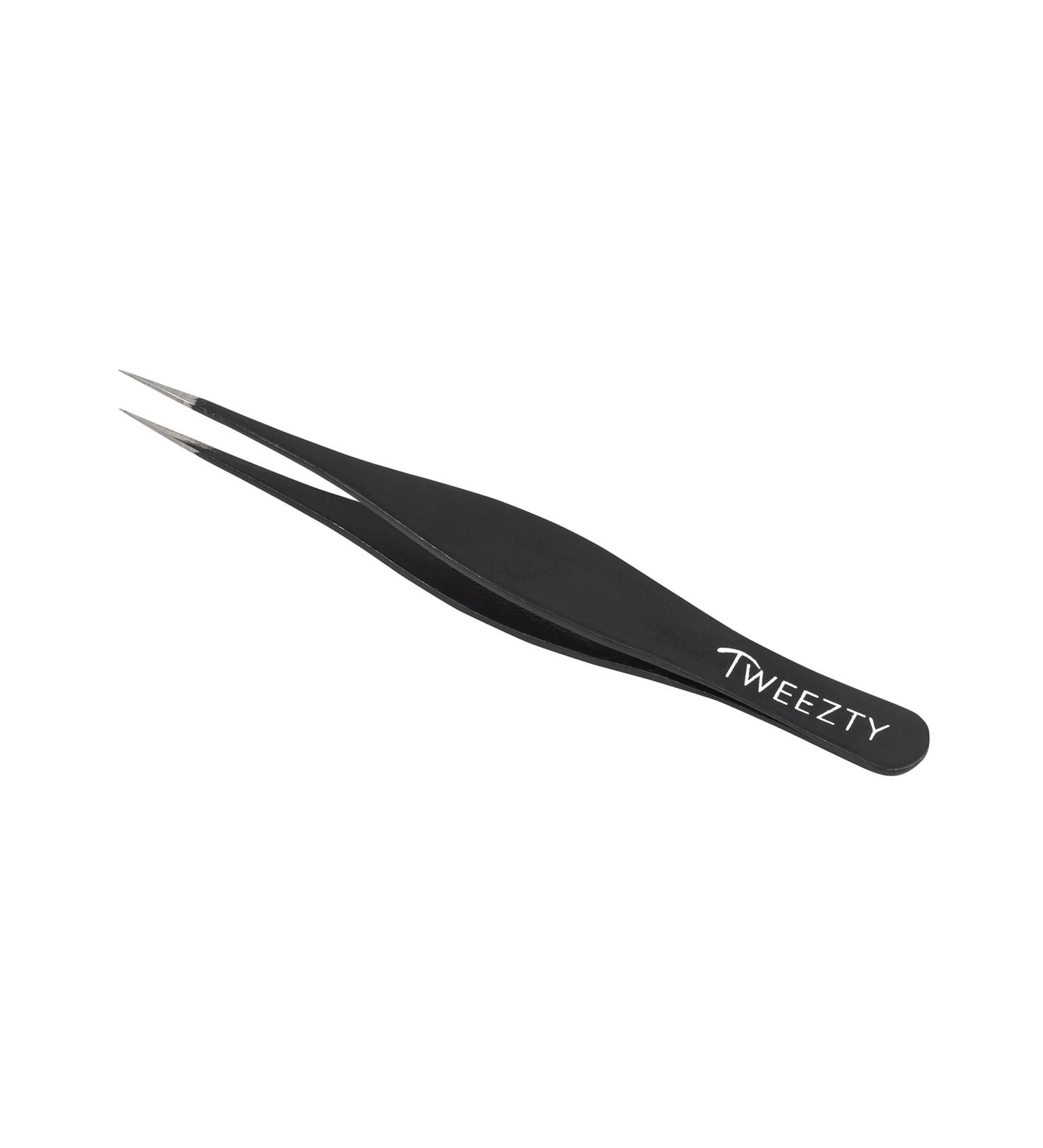 Tweezty Pointed Tweezers - Black Ingrown Hair and Splinter Remover - Professional Precision Tweezers for Eyebrows and Fine Hair - Buy Online on GoSupps.com