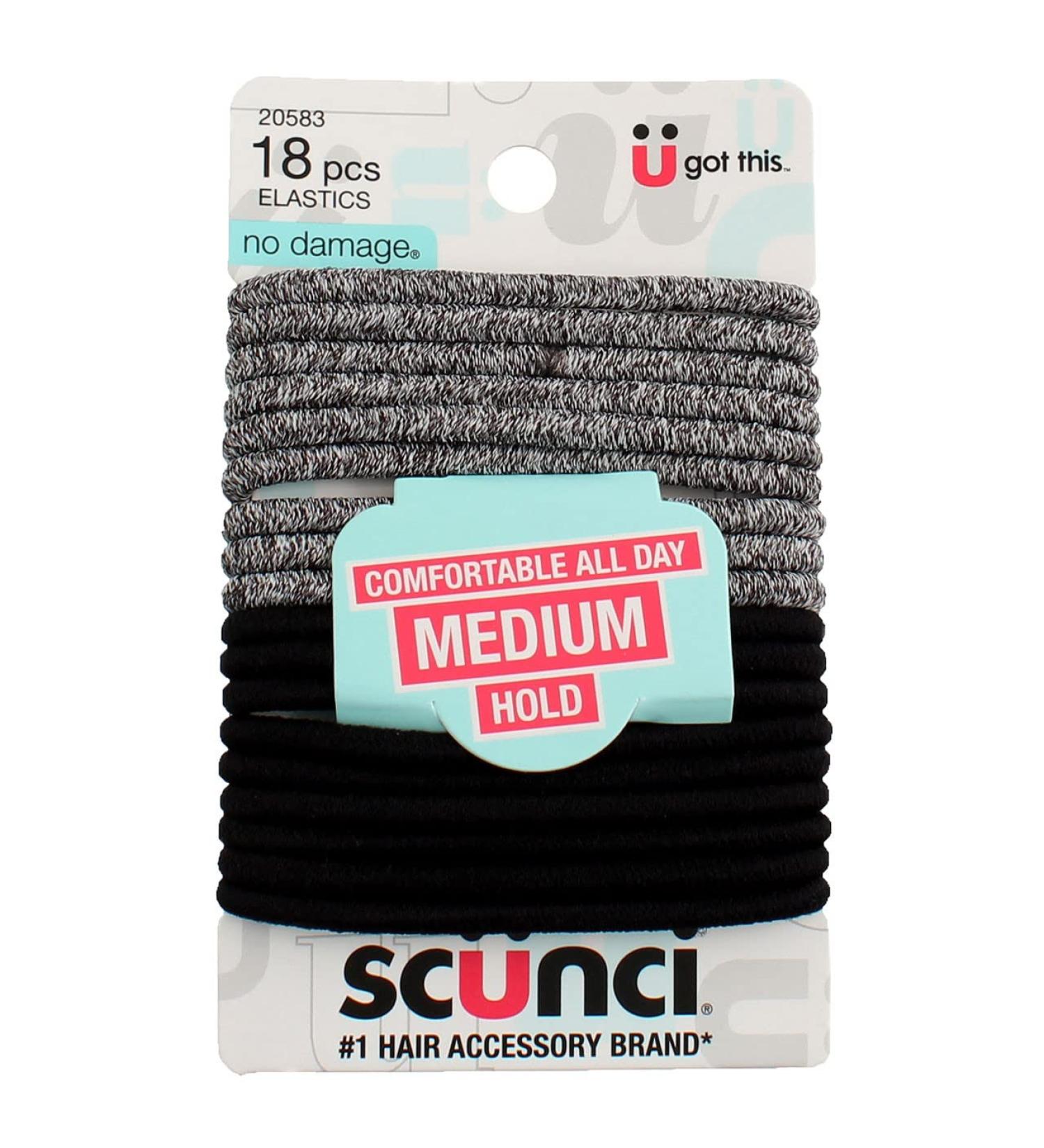 Scunci Black/Space Dye No Damage Elastics - 18 Count - Buy Online on GoSupps.com