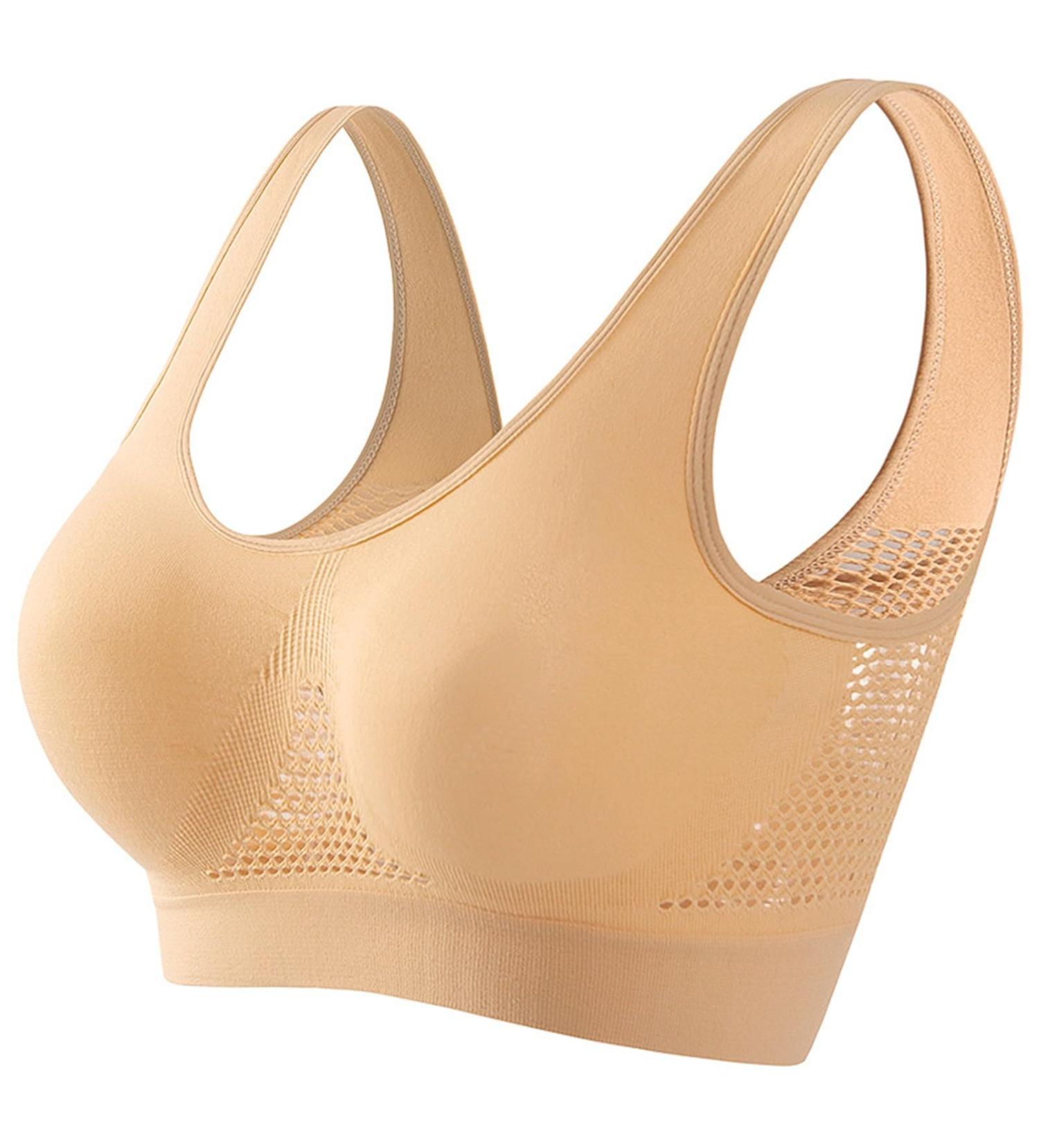 2024 AI-women's sports bra padded seamless wireless breathable yoga-bra comfortable sleep bra workout run shirt pack dark gray 4xl