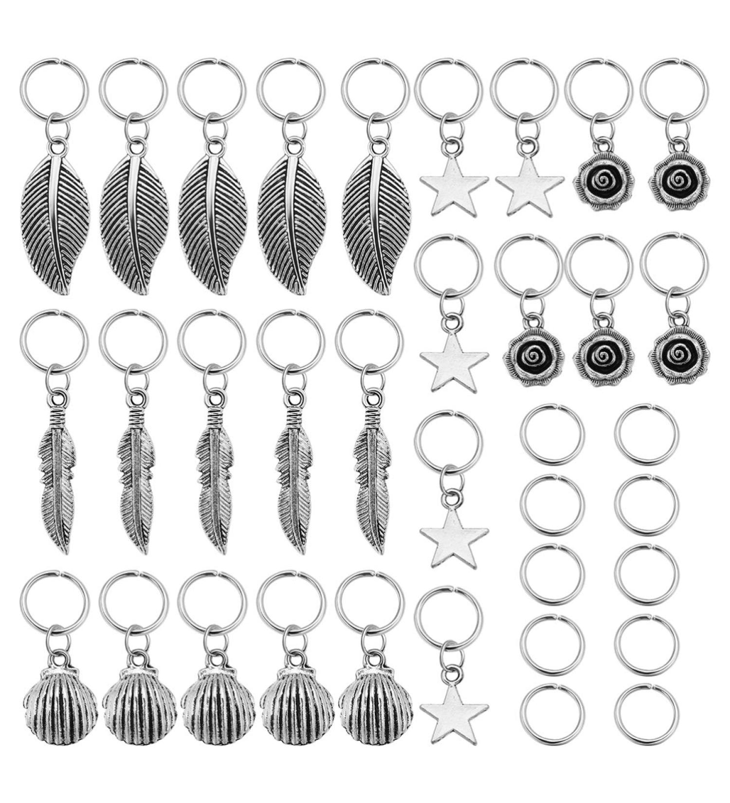Shop Lurrose 35 Pieces Hair Braid Rings - Metal Dreadlocks Hair Beads for Men & Women | Stylish Braiding Hair Accessories (Silver) - International Shipping Available - Buy Online on GoSupps.com