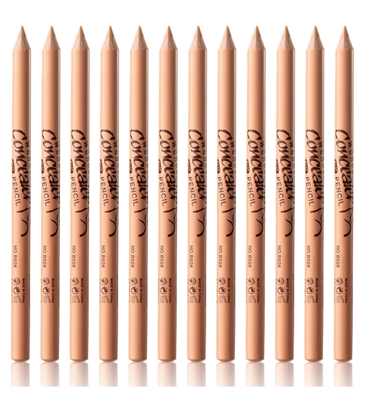 Concealer Pencil XIXIAN 12Pcs x 1.3g Wooden Pole Concealer Pencils Under-eye Pen Full Coverage Hide Imperfections Waterproof Long-lasting Highlight Pen B02 - Buy Online on GoSupps.com