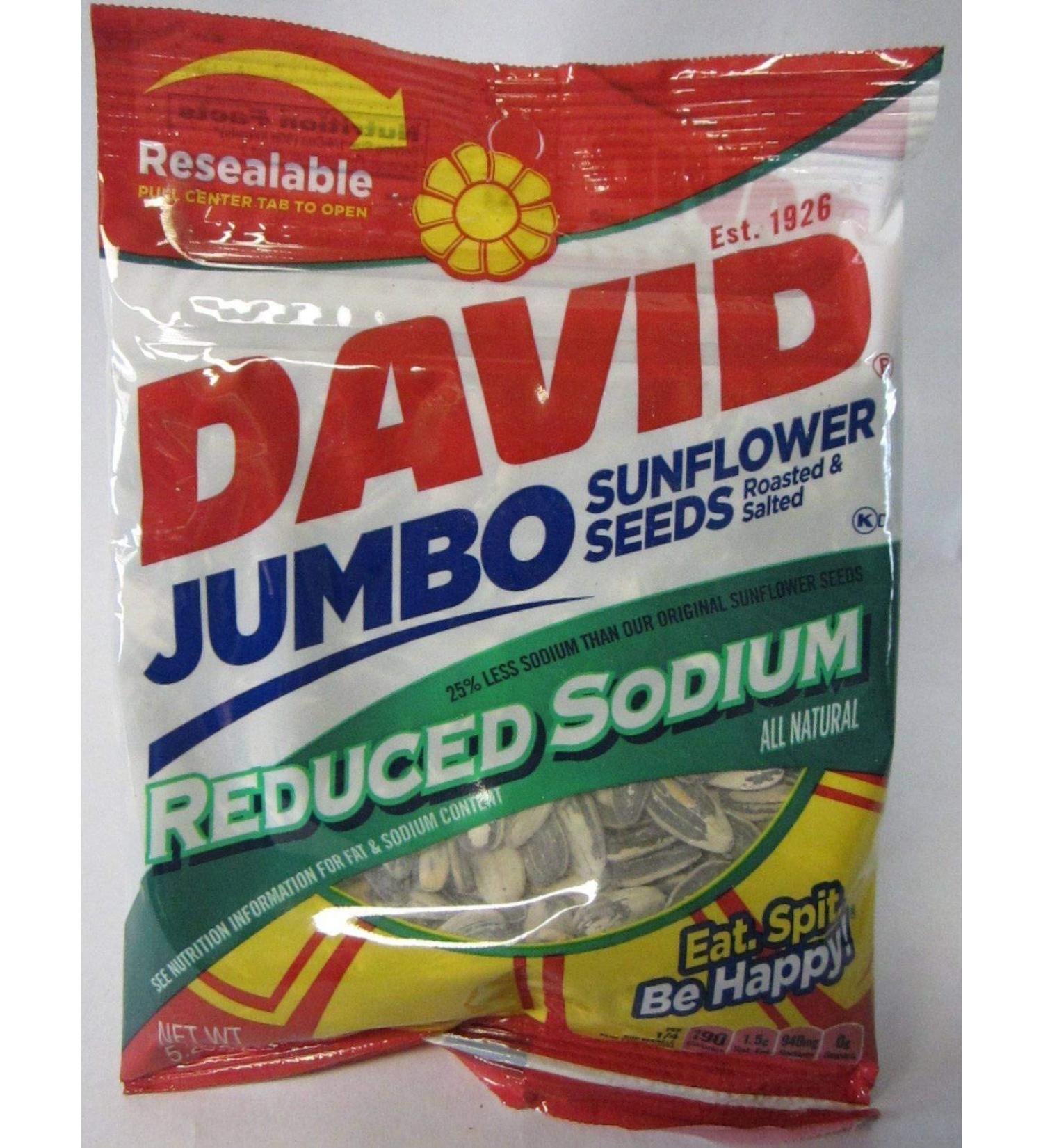 David's Sunflower Seeds Reduced Sodium 5.25 Oz (Pack of 12)