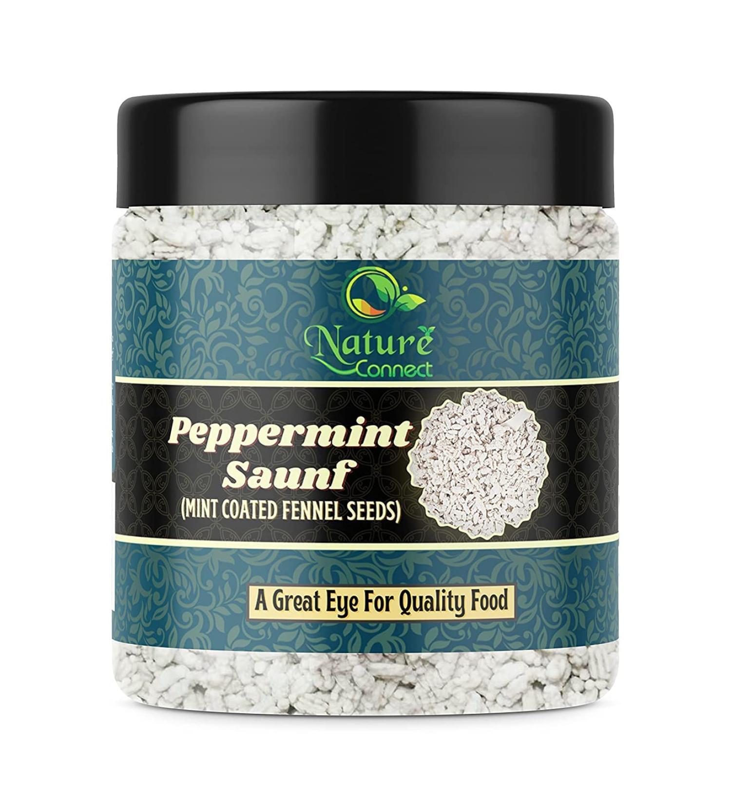 Nature Connect Peppermint Coated Fennel Seeds 400 gm | Thandai Saunf | Madrasi Sauf_Packing May Vary - Buy Online on GoSupps.com