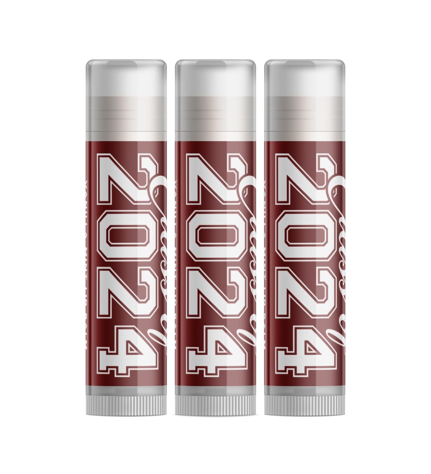 Class of 2024 Graduation Lip Balm Set - Burgundy Red - Three Pack | Perfect Gift for Graduates - Buy Online on GoSupps.com