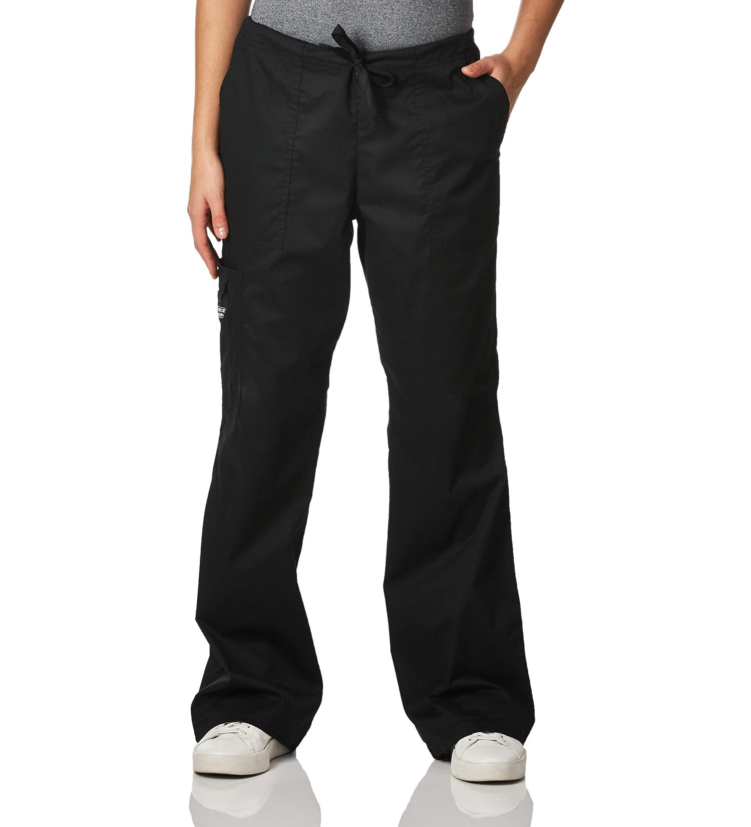 Women's Core Stretch Drawstring Cargo Scrub Pants - Medium Black | Workwear Scrubs - Buy Online on GoSupps.com