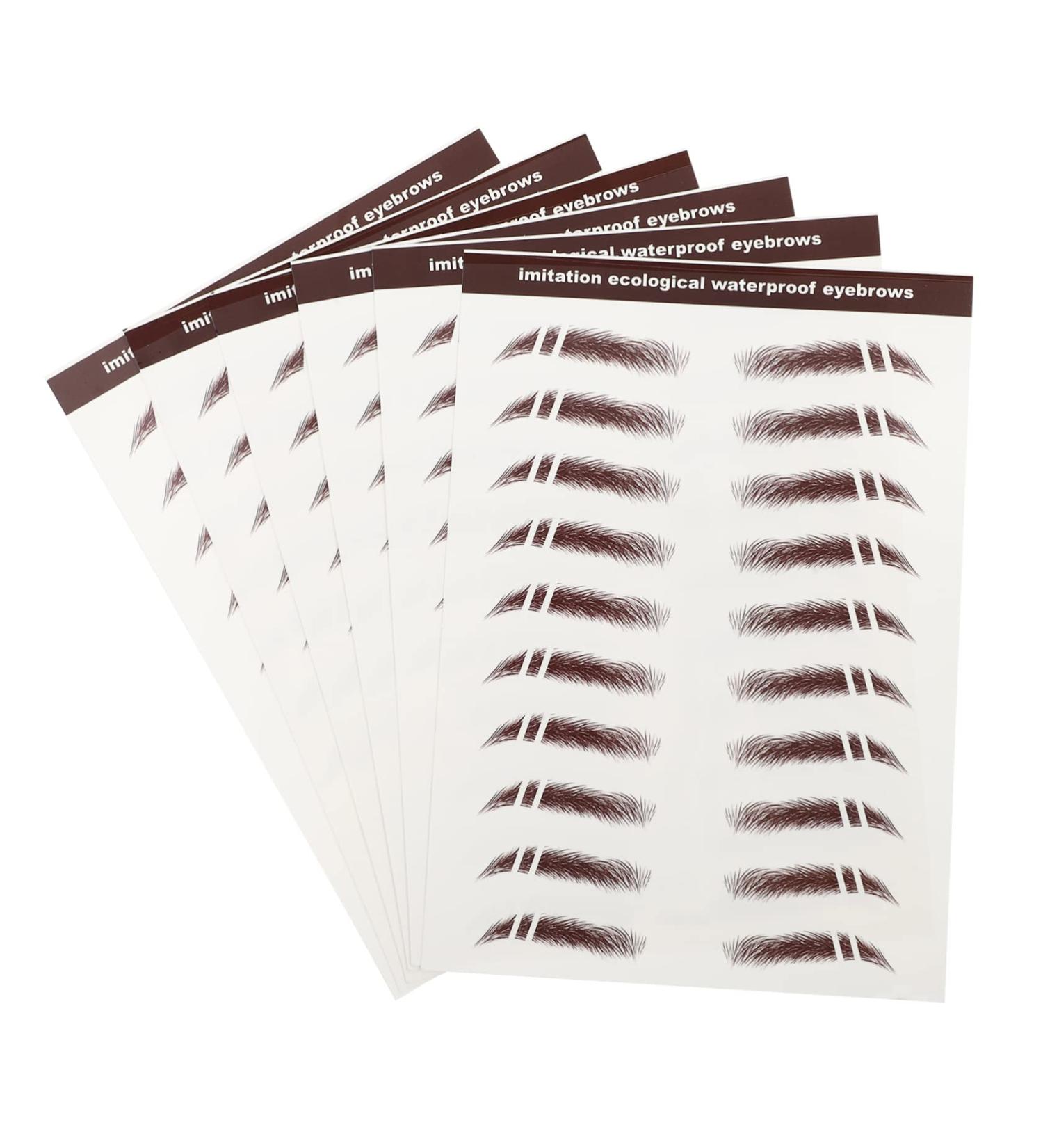 Didiseaon 6pcs Eyebrow Stickers Brow Stickers Eyes Artificial Eyebrow Tattoos Eyebrow Trimming Cosmetic 3d medium Brown - Buy Online on GoSupps.com