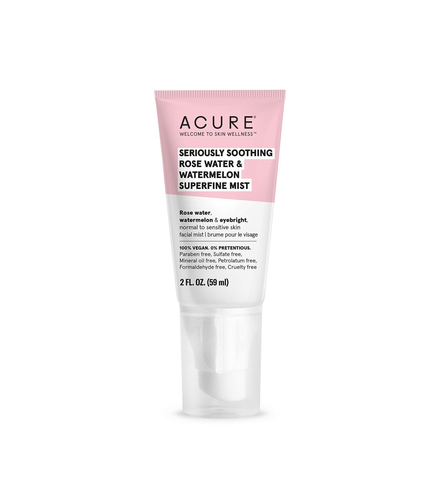 Acure Seriously Soothing Rose Water & Watermelon Mist - 2 fl oz - Hydrating & Refreshing Face Mist - Buy Online on GoSupps.com