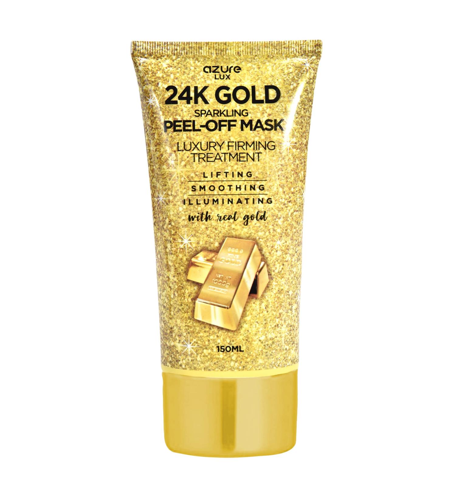 AZURE 24K Gold Firming Peel Off Face Mask | Anti Aging, Lifting, Illuminating | Removes Blackheads, Dirt & Oils | Hyaluronic Acid, Collagen | Korean Skin Care - 150mL - Buy Online on GoSupps.com