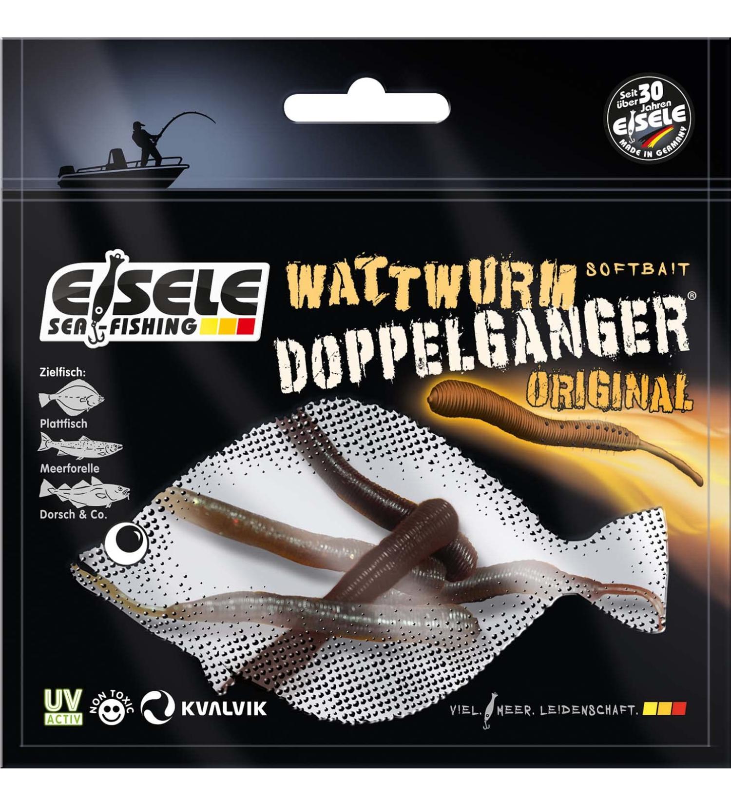 Eisele lugworm Doppelganger the original - 8cm - 5 pieces - yellow flavour - colour: motor oil