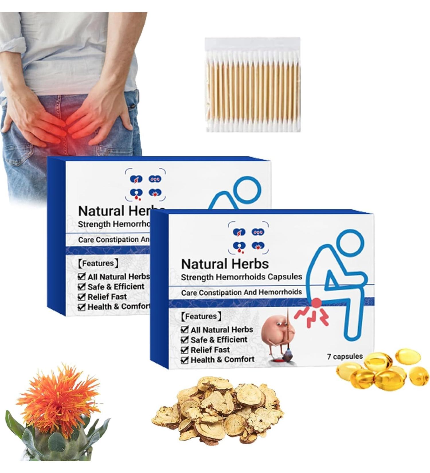 Heca Natural Herbal Hemorrhoid Relief Capsules - Rapid Treatment for Itching, Burning, and Pain (2 Boxes) - Buy Online on GoSupps.com