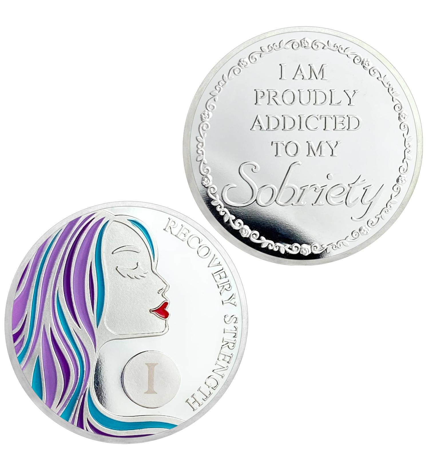 1 Year Sobriety Coin A Sober Woman AA Chips and Medallions - Sobriety Recovery Coin Sober Token | Sobriety Gifts for Celebrating Alcoholics Anonymous Recovery - Buy Online on GoSupps.com
