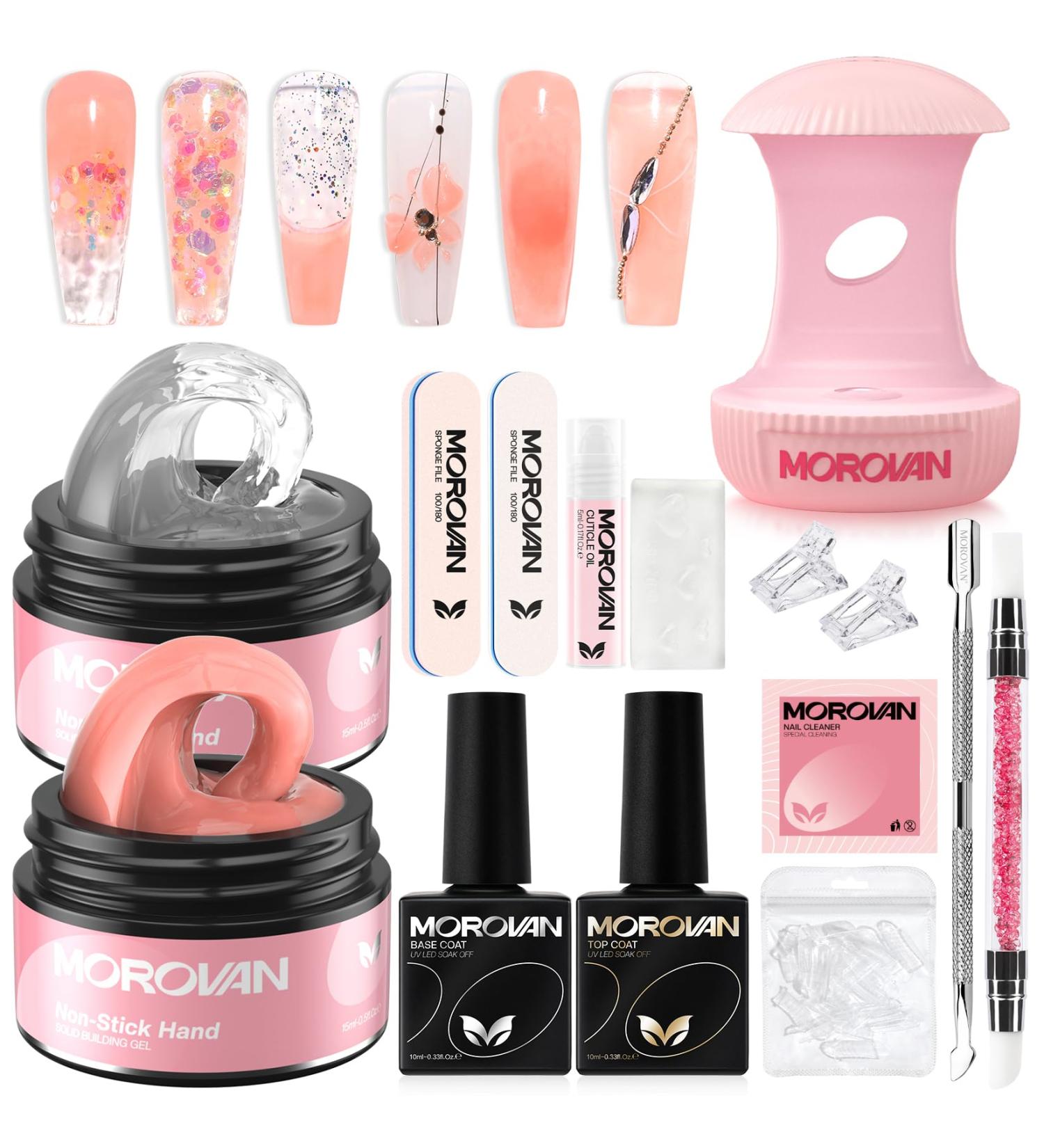 Morovan Solid Builder Gel for Nails - Non-Stick 2 Colors | Long-Lasting Nail Extension & 3D Sculpture Gel for DIY Nail Art - Buy Online on GoSupps.com