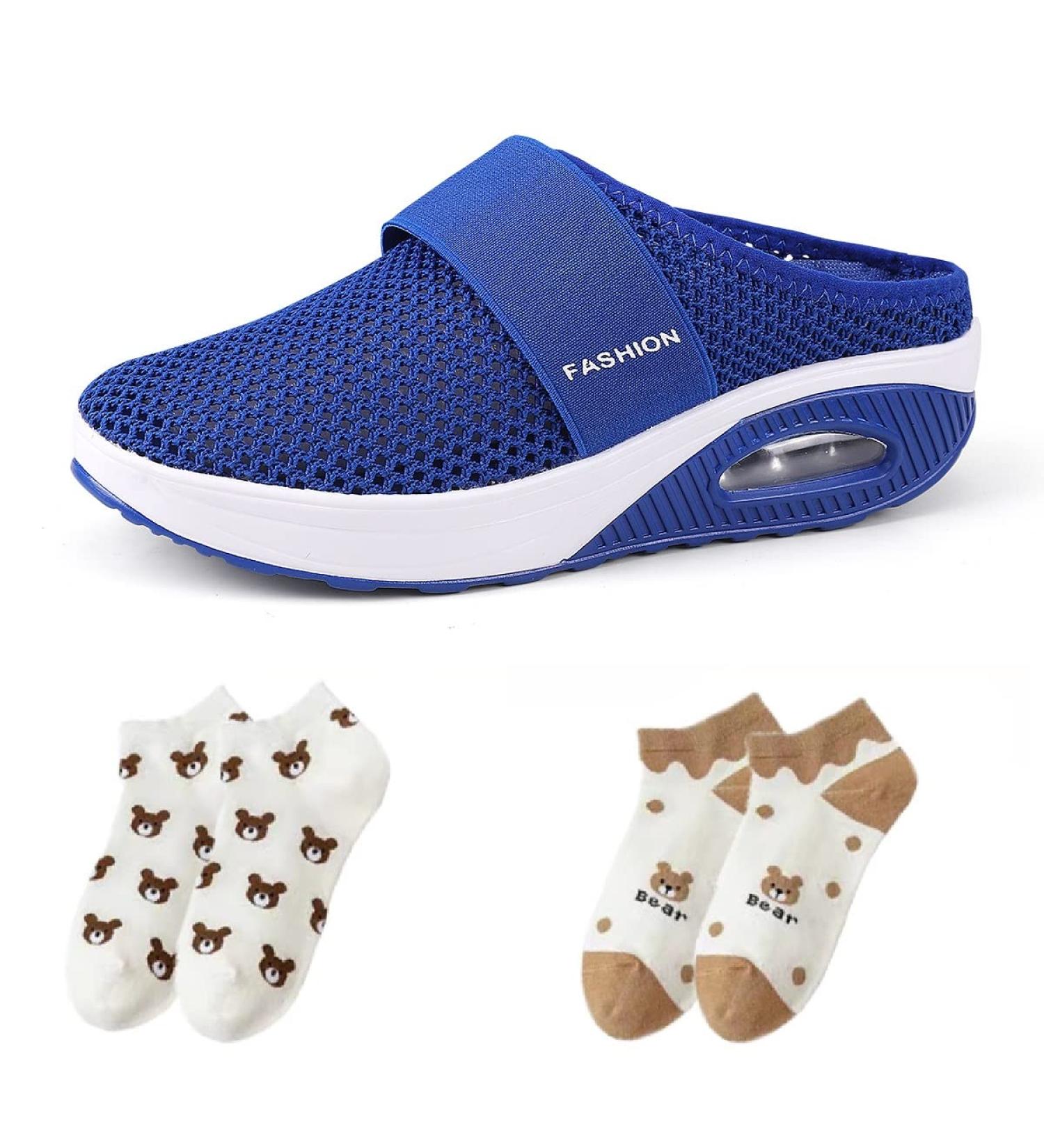 Sevensmz Women's Air Cushion Slip-On Walking Shoes - Orthopedic Diabetic Shoes - Size 38 Blue - Buy Online on GoSupps.com