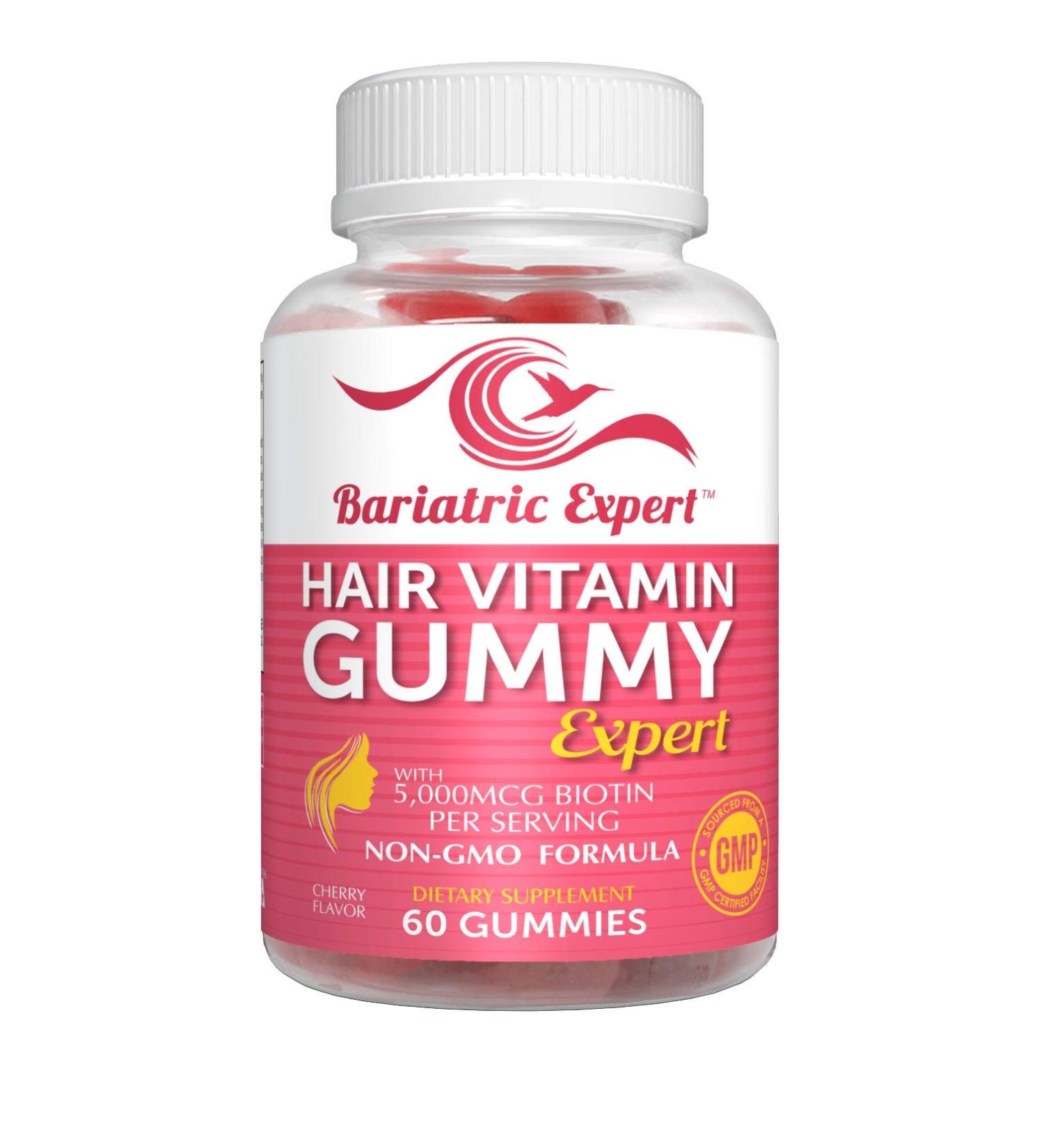 Bariatric Expert Hair Vitamin Gummies Fast-Melting Dietary Supplement for Adults Post Bariatric Surgery Nutritionist Recommended Essential Daily Formula for Optimal Wellness - 60 Count - Buy Online on GoSupps.com
