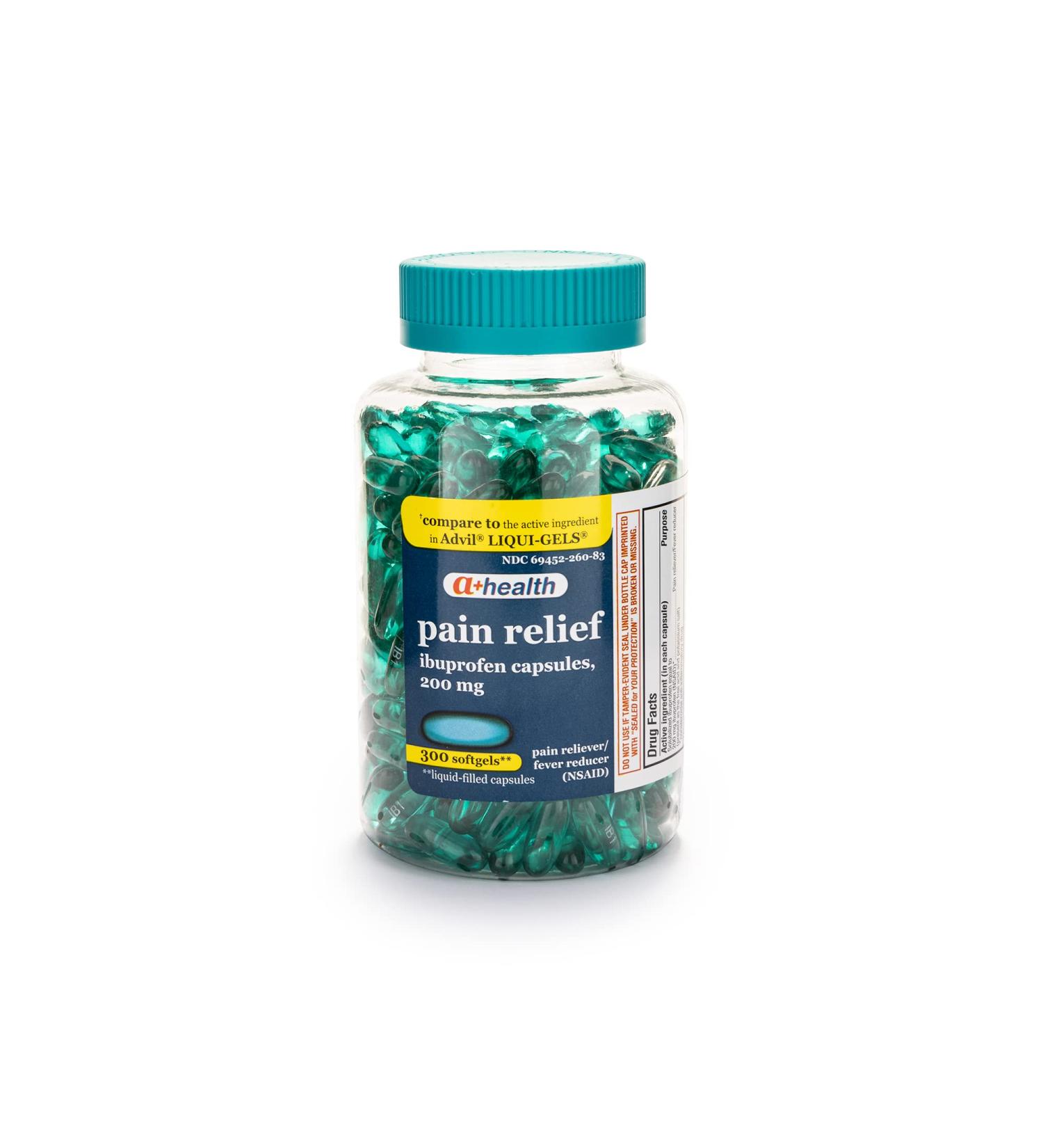 A+ Health Ibuprofen 200mg Softgels (NSAID) 300ct - Made in USA - Buy Online on GoSupps.com