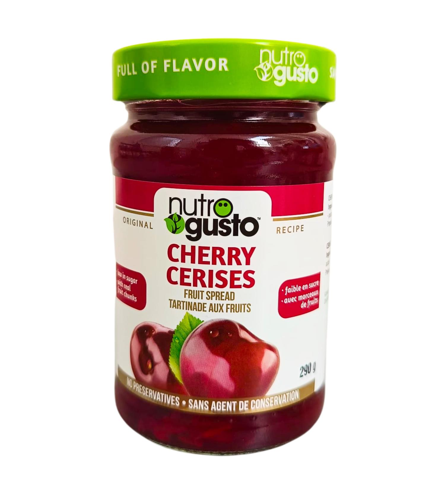 NutroGusto Jams Fruit Preserve Spread 290 g (Cherry) - Buy Online on GoSupps.com