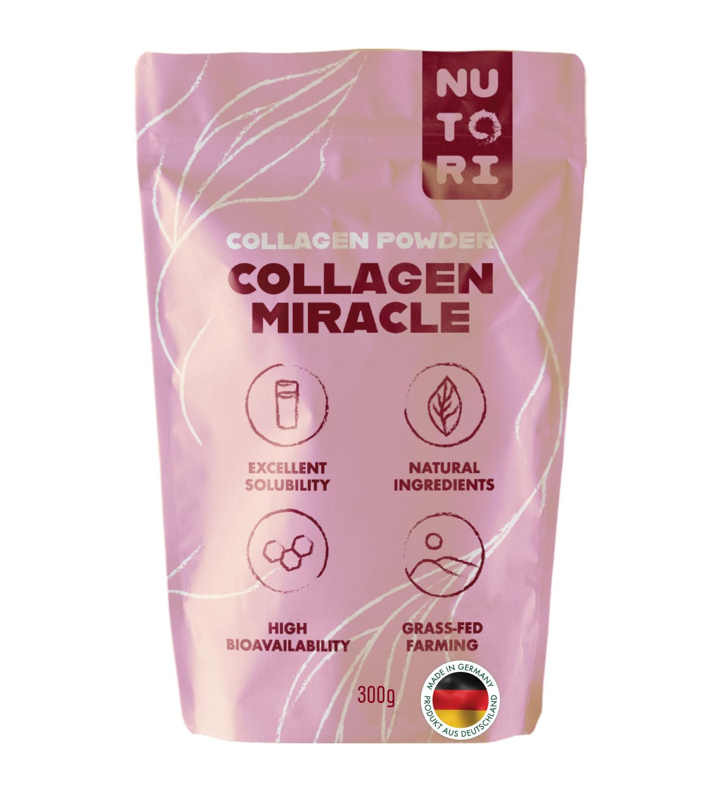  Nutori Collagen Powder 300g - Type I & III - Optimal Bioavailability and Solubility - Pasture-Raised - Hydrolyzed Collagen Powder Peptides - Produced and Laboratory Tested in - Buy Online on GoSupps.com