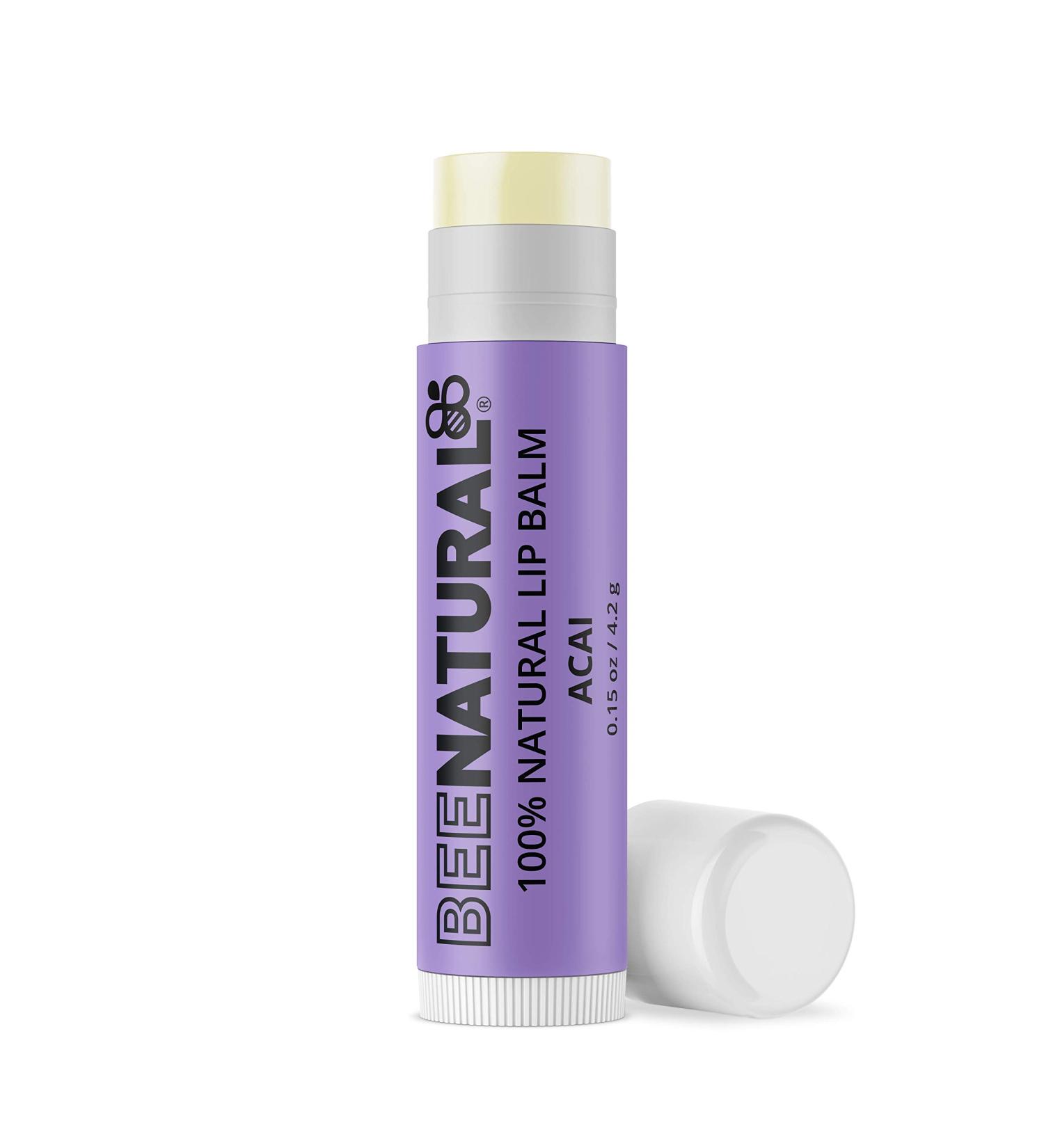 Buy Bee Natural Lip Balm Acai Berry - Organic Moisturizing Lip Care for Soft Lips | 1 Pack - Buy Online on GoSupps.com