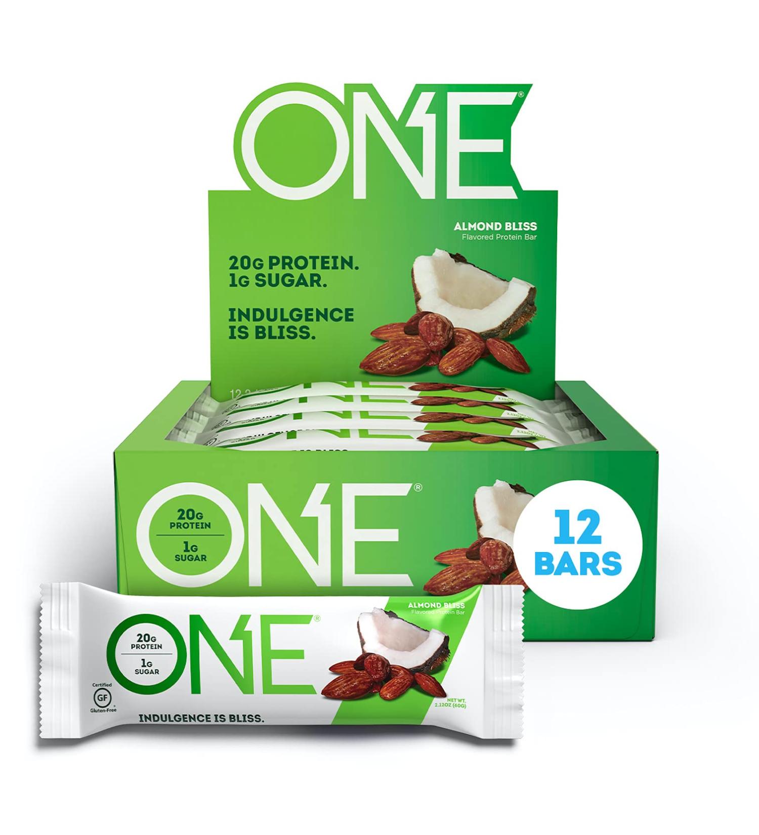 One Brands ONE Bar Dark Chocolate Sea Salt - 12 Bars (2.12 oz Each) | Healthy Protein Snack - Buy Online on GoSupps.com