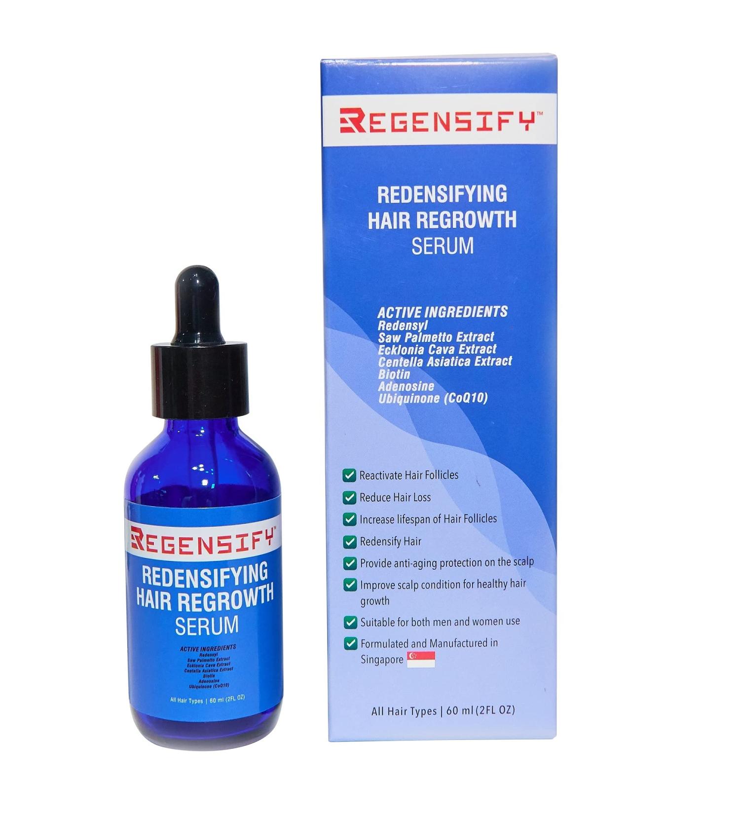 REGENSIFY Redensifying Hair Regrowth Serum 60ml - Redensyl, Adenosine, Biotin, Coenzyme Q10, Centella Asiatica, Saw Palmetto & Ecklonia Cava - Buy Online on GoSupps.com