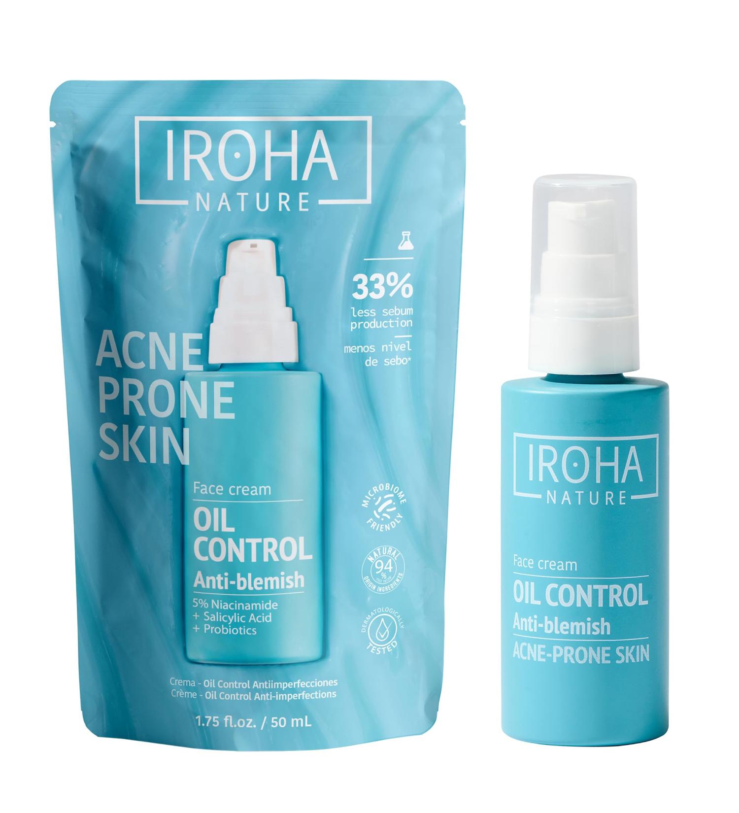 Sensalia Labs Iroha Nature Oil Control Cream with Salicylic Acid Zinc PCA and Niacinamid Face Cream with AcneTrend reduces pimples and moisture 94 Natural Ingredients Oil Control Cream - Buy Online on GoSupps.com