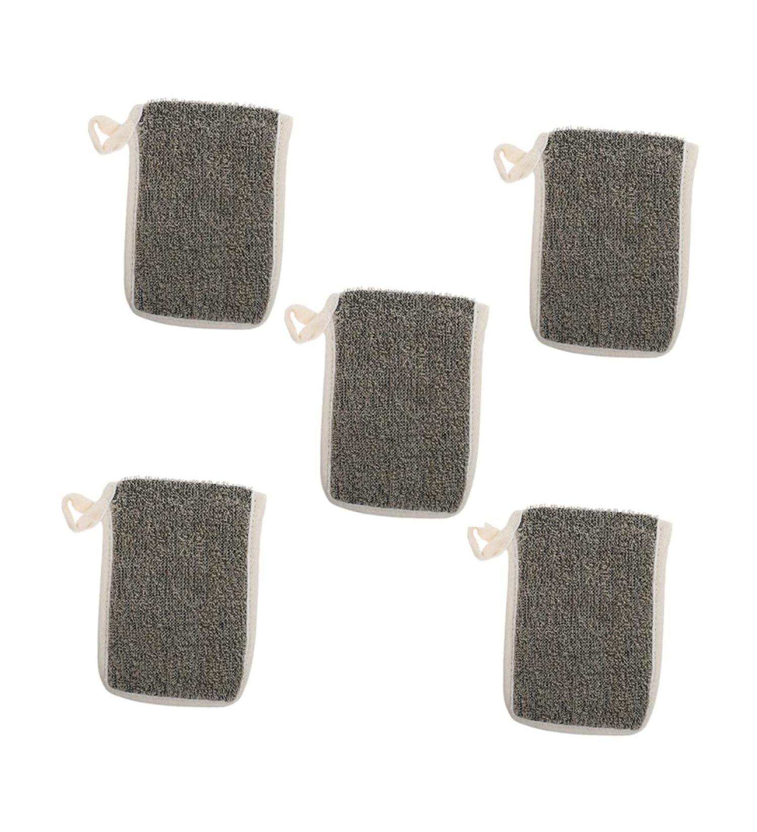 VINTORKY 5pcs Black Linen Soap Bag Facial Exfoliating Meshes Exfoliating Soap Bag Exfoliator Mitt Flax - Buy Online on GoSupps.com