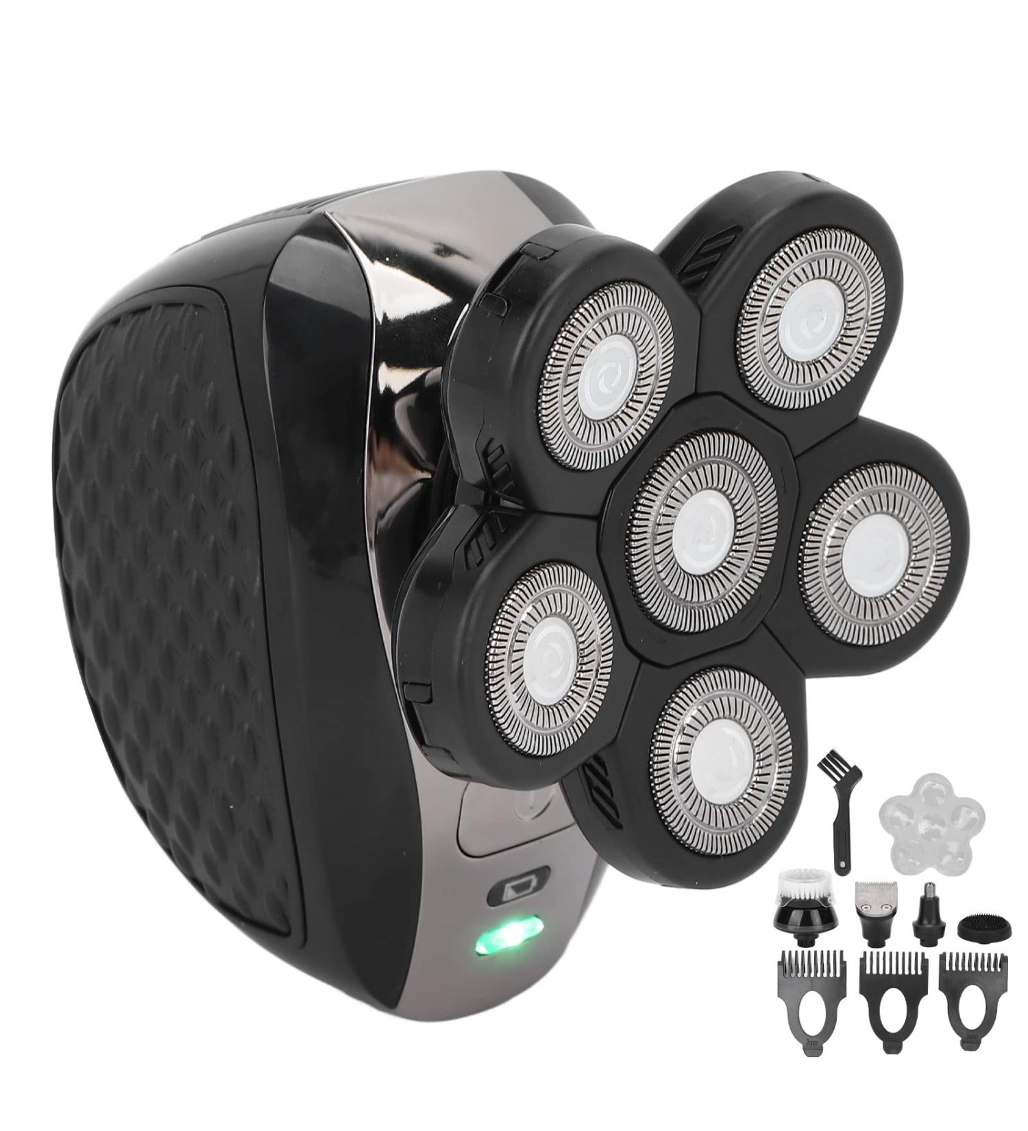 Best Electric Head Shavers for Men - 5 in 1 Watertight Wet Dry Grooming Kit with 6 Blade Heads - Buy Online on GoSupps.com