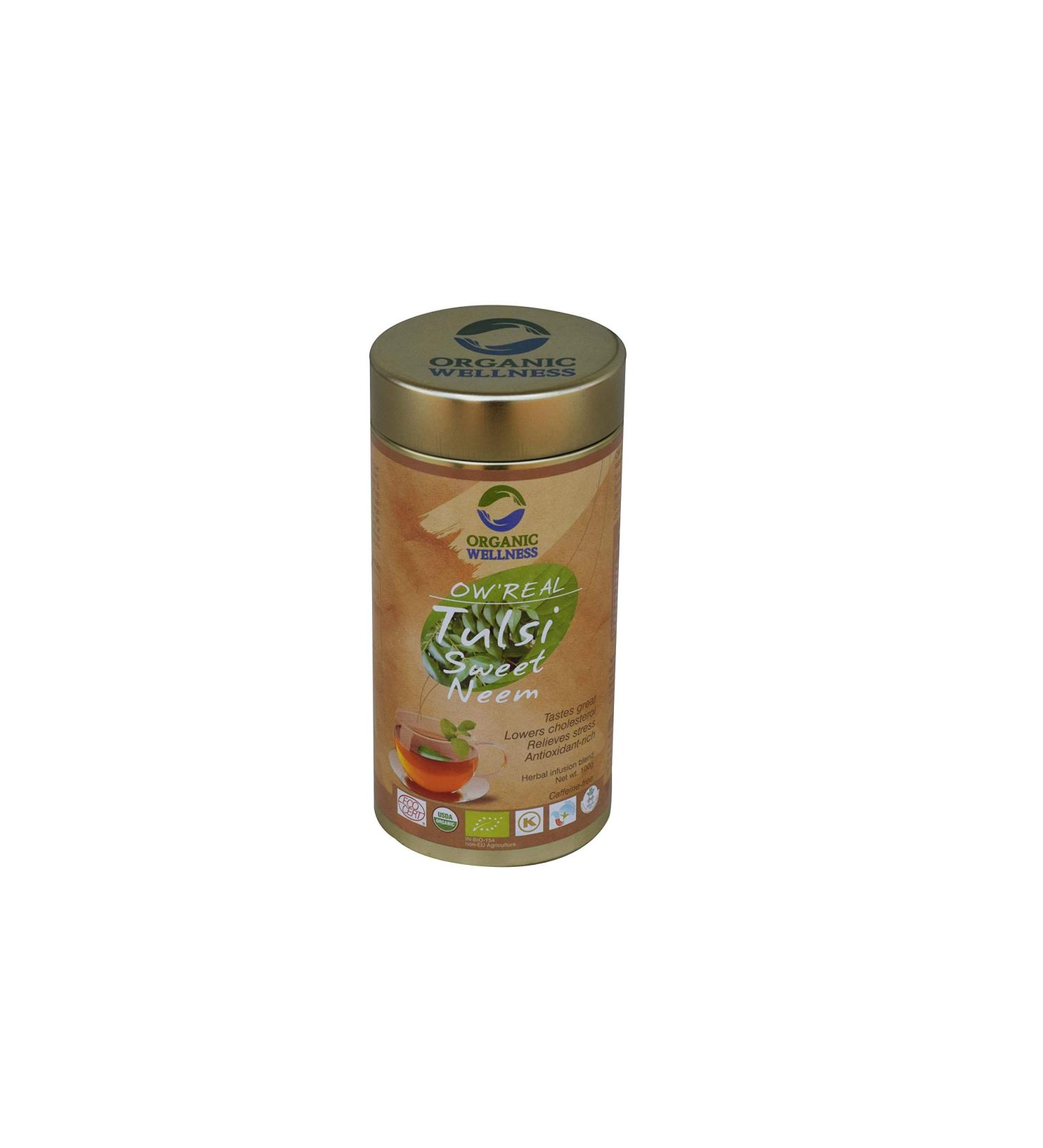 Organic Wellness Tulsi Sweet Neem Tea - (USDA & EU Organic) Pure & Natural