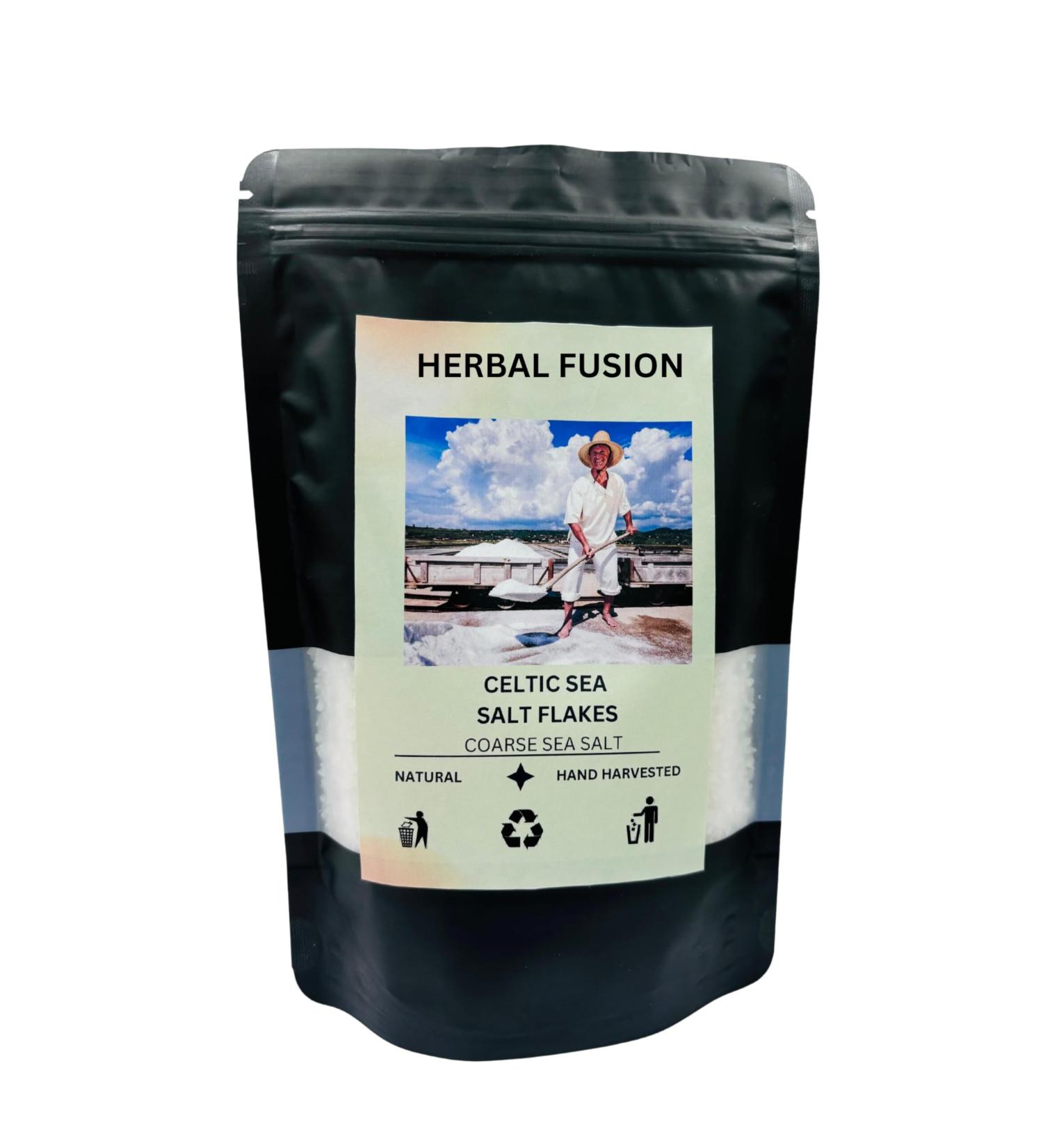Organic Sea Salt Flakes Hand Harvested Kosher Certified 100% Organic Perfect for Cooking Resealable Bags 8oz (210 Grams)