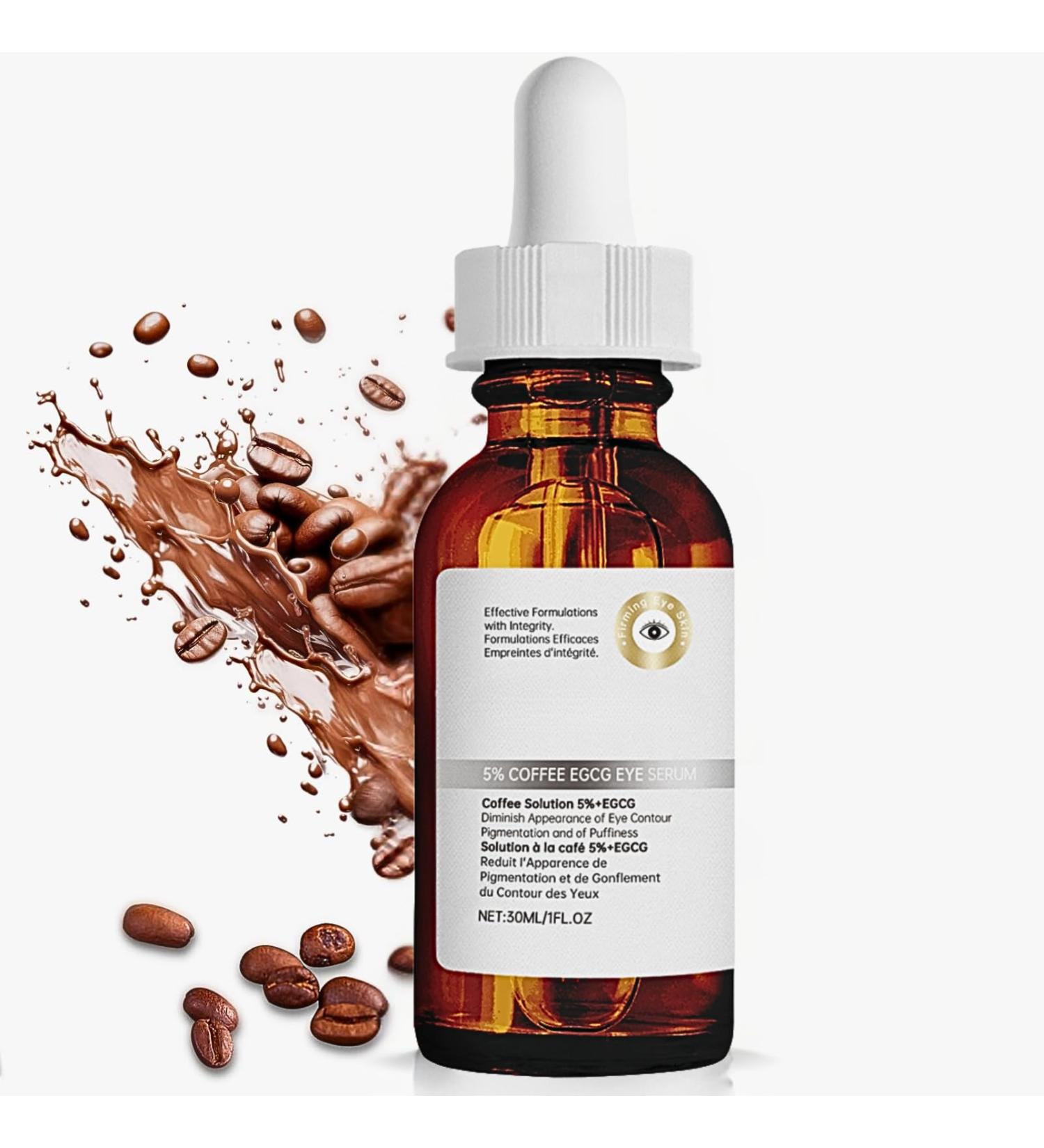 Caffeine Eye Serum Caffeine Under Eye Serum With Caffeine Solution 5% + EGCG Eye Cream For Dark Circles And Puffy Eyes instant wrinkle remover eye serum for dark circles & Eye Bags Removal-Firming - Buy Online on GoSupps.com