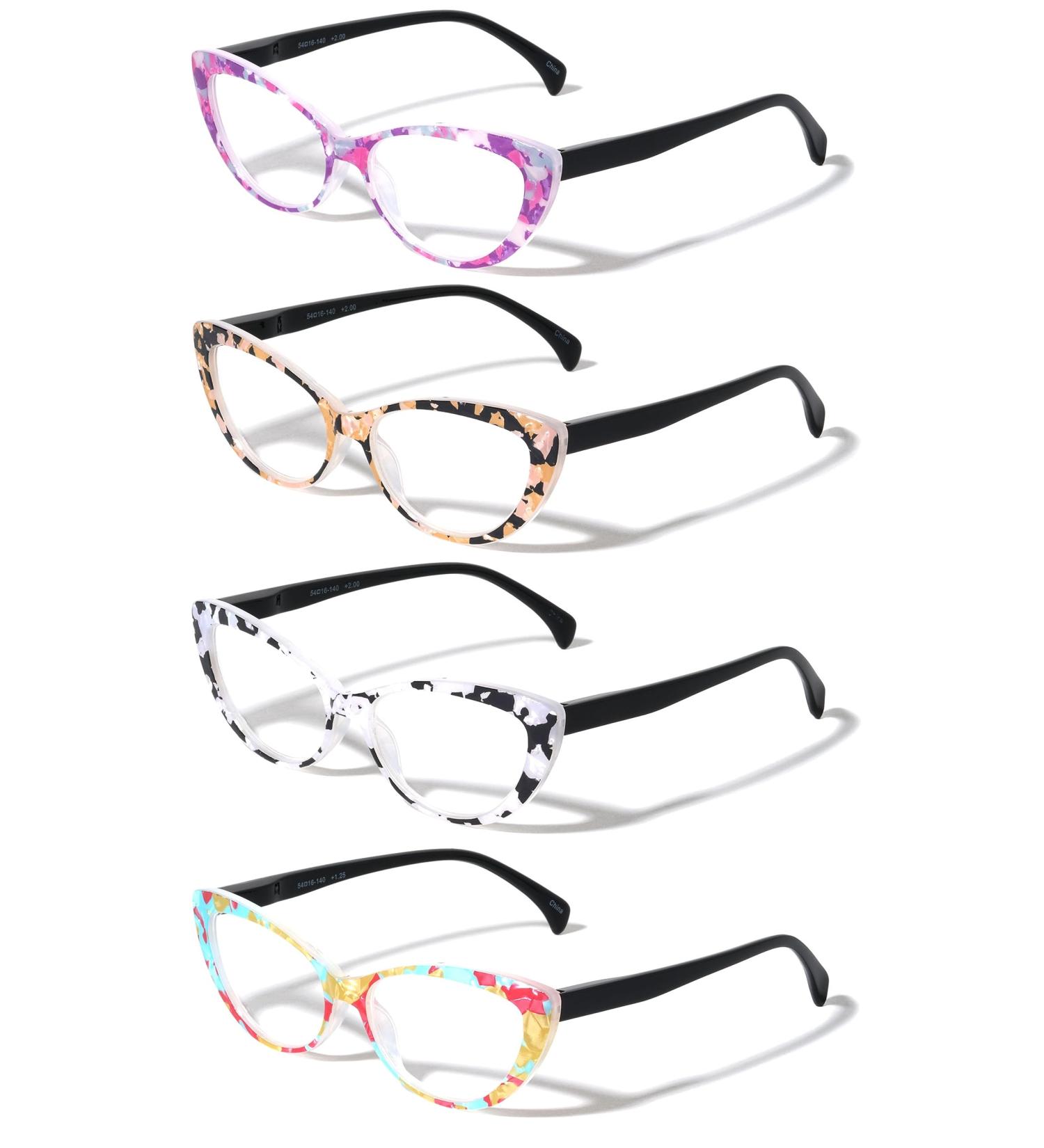 V.W.E. 4 Pairs Women s Cat Eye Mosaic Pattern Reading Glasses - Fashionable Readers 1.75x - International Shipping Available - Buy Online on GoSupps.com