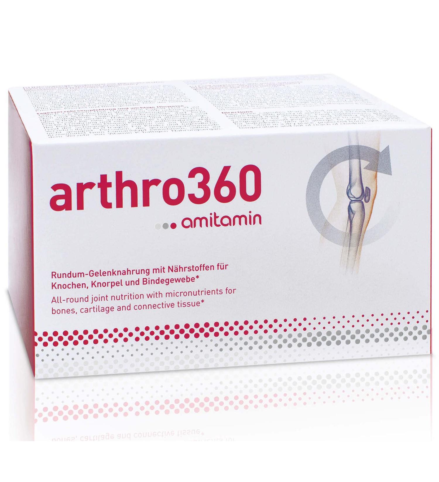 Amitamin Arthro360 - High Dose 120 Capsules for Joints & Bones | Pharmaceutical Quality with Glucosamine Chondroitin MSM | 15 Nutrients | Individually Packaged - Buy Online on GoSupps.com