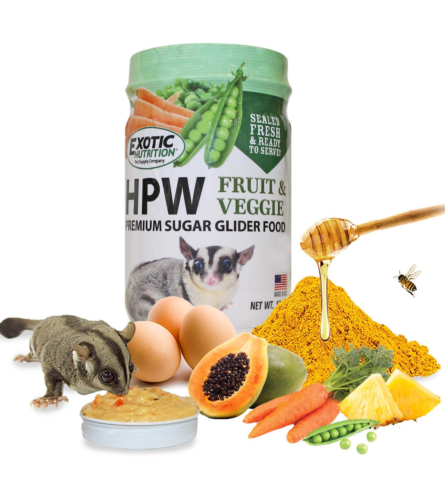 Sugar Glider HPW Diet Fruit & Veggie 12 oz. Jar - High Protein Healthy Natural No Mess Food for Sugar Gliders - High Protein Wombaroo Diet - Buy Online on GoSupps.com