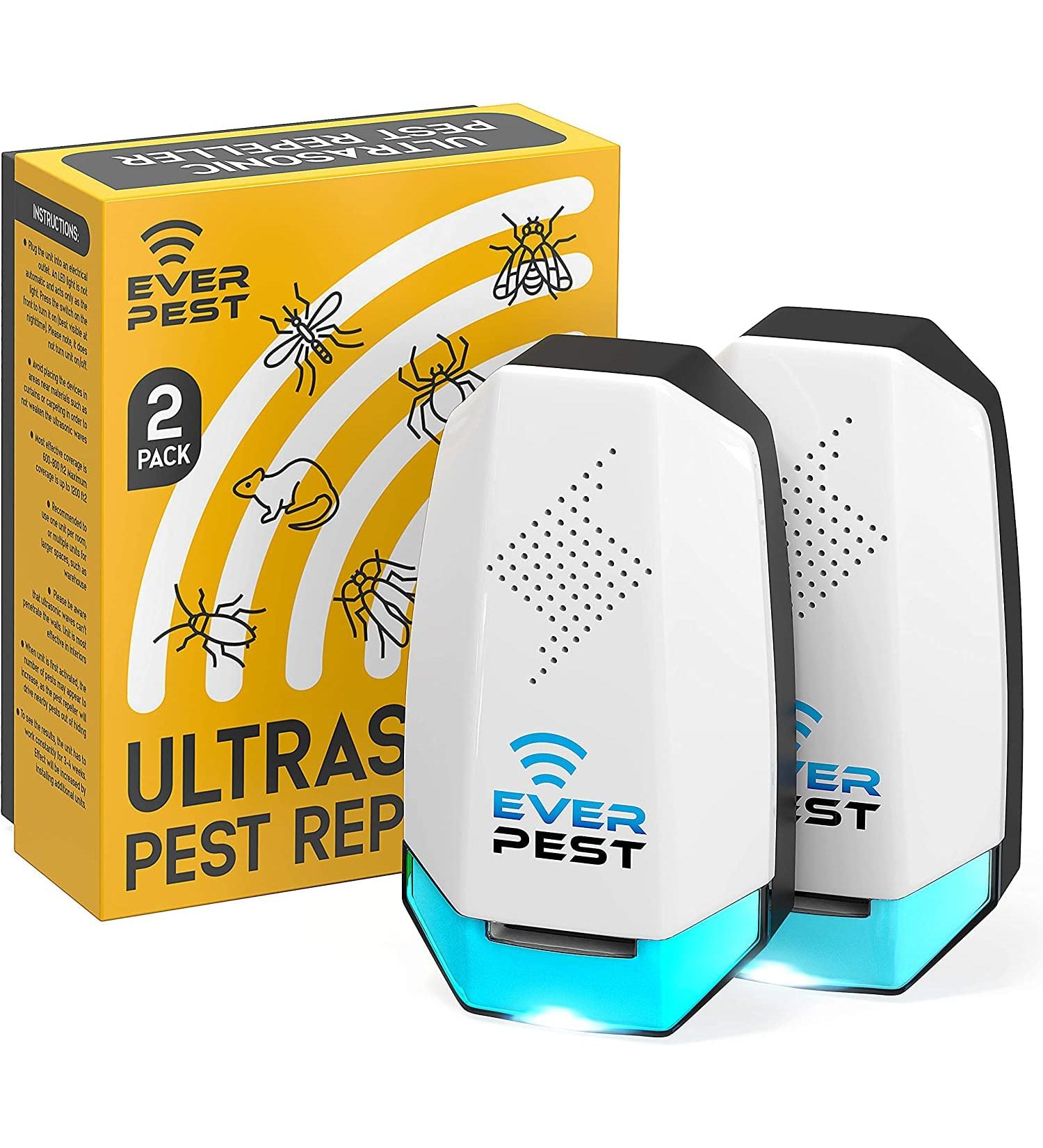 2 Pack Ultrasonic Pest Repeller Plug in - Electronic Insect Control Defender for Roach Bed Bug Mouse Rodent Mosquito - Indoor Reject Repellent for Cockroach Ants Mice Fly Rat Bedbug Spider Squirrel - Buy Online on GoSupps.com