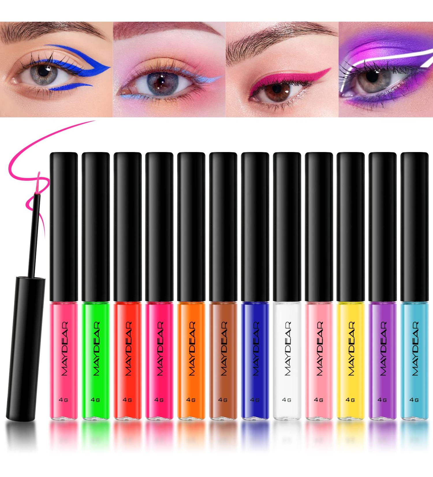 Maydear 12 Colors UV Waterproof Liquid Eyeliner Set - Long-Lasting & Ultra-Thin Formula - Buy Online on GoSupps.com