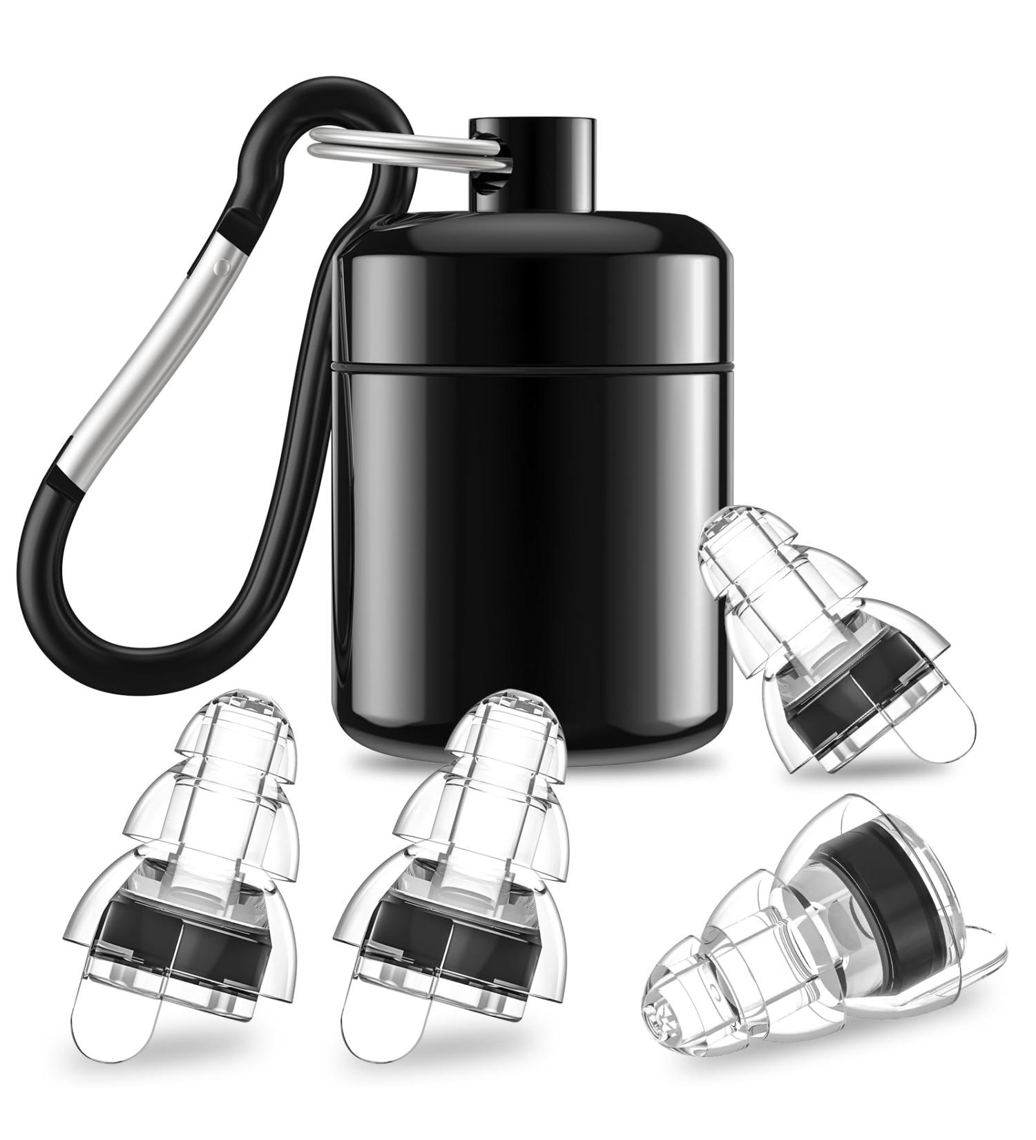High Fidelity Concert Ear Plugs - Reusable Musicians Earplugs for Festivals DJs & Nightclubs - 24dB Noise Reduction (2 Pairs) - Black - Buy Online on GoSupps.com